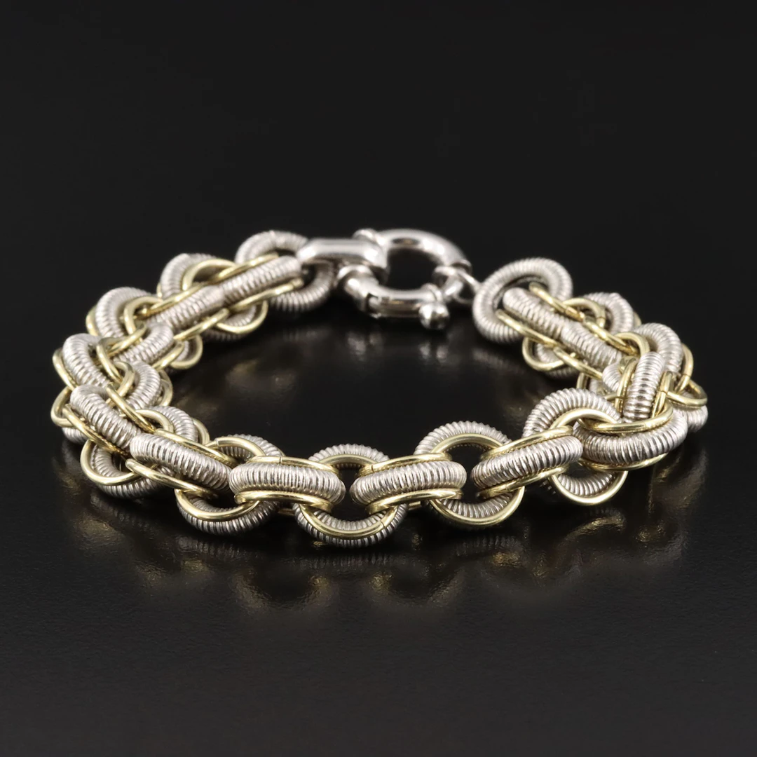 Italian Milor Sterling Rolo Chain Bracelet
