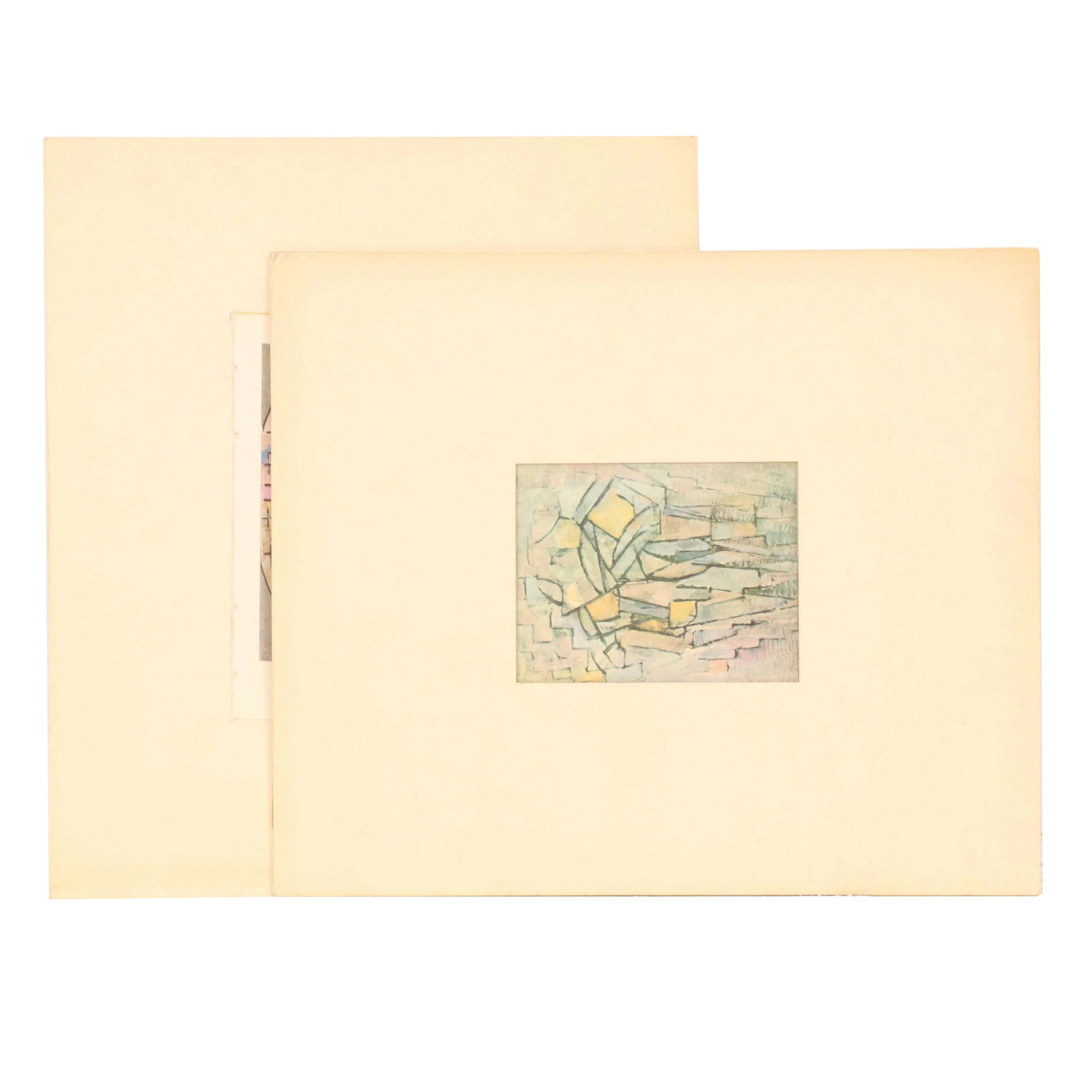 Pair of Bookplate Offset Lithographs After Piet Mondrian, Mid–Late 20th Century