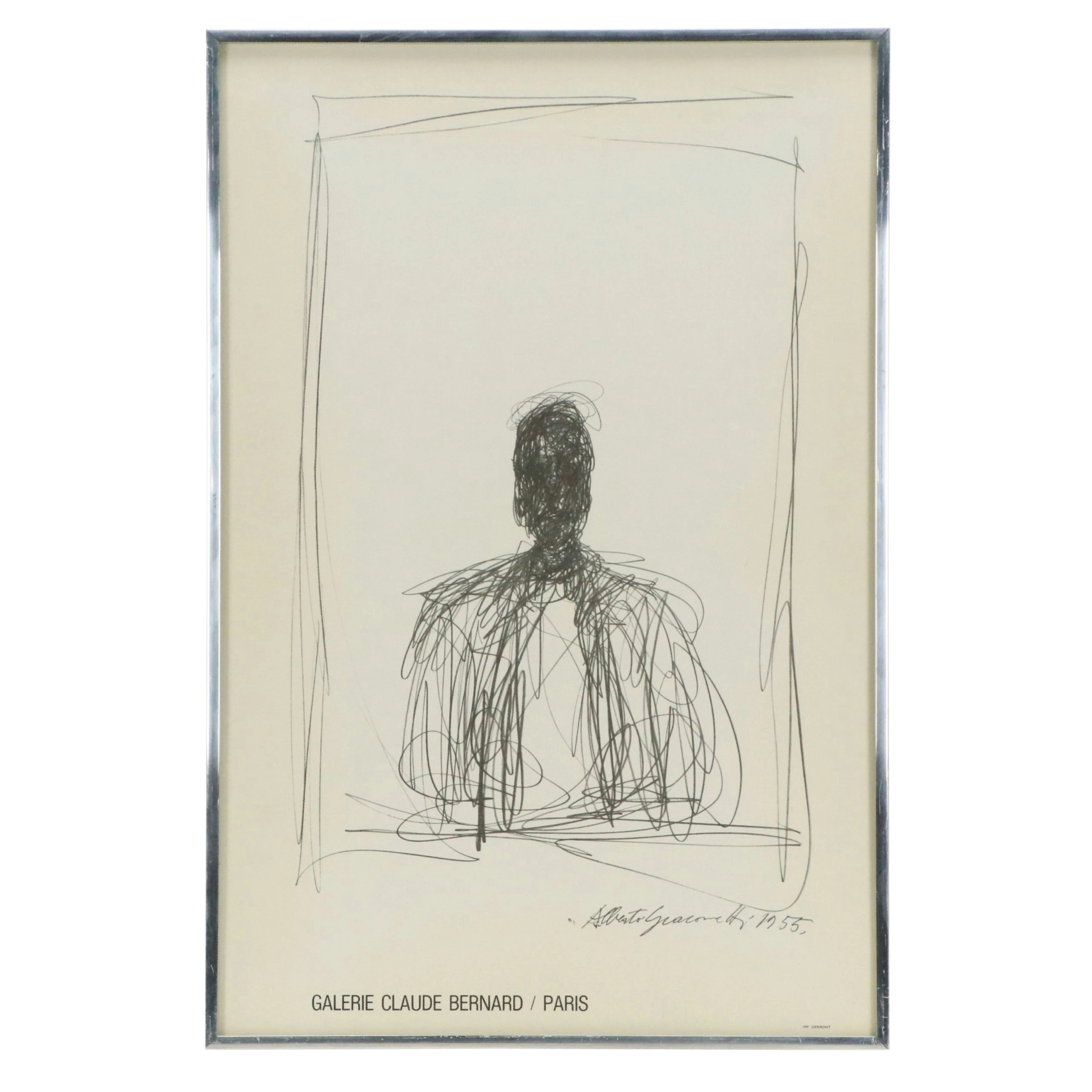 Galerie Claude Bernard Offset Litho Exhibition Poster After Alberto Giacometti