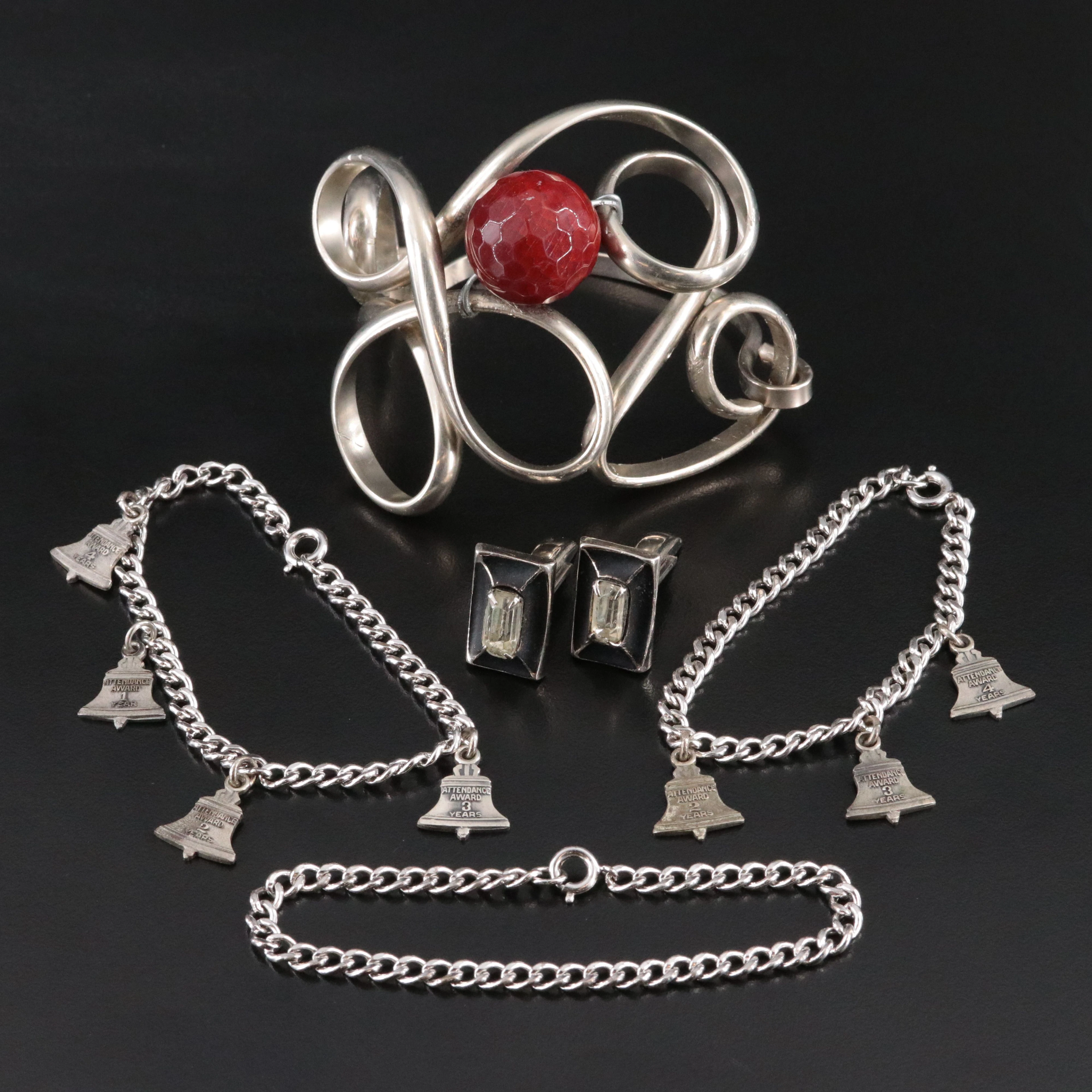Sterling, Sard, Glass and Enamel Featured in Vintage Jewelry
