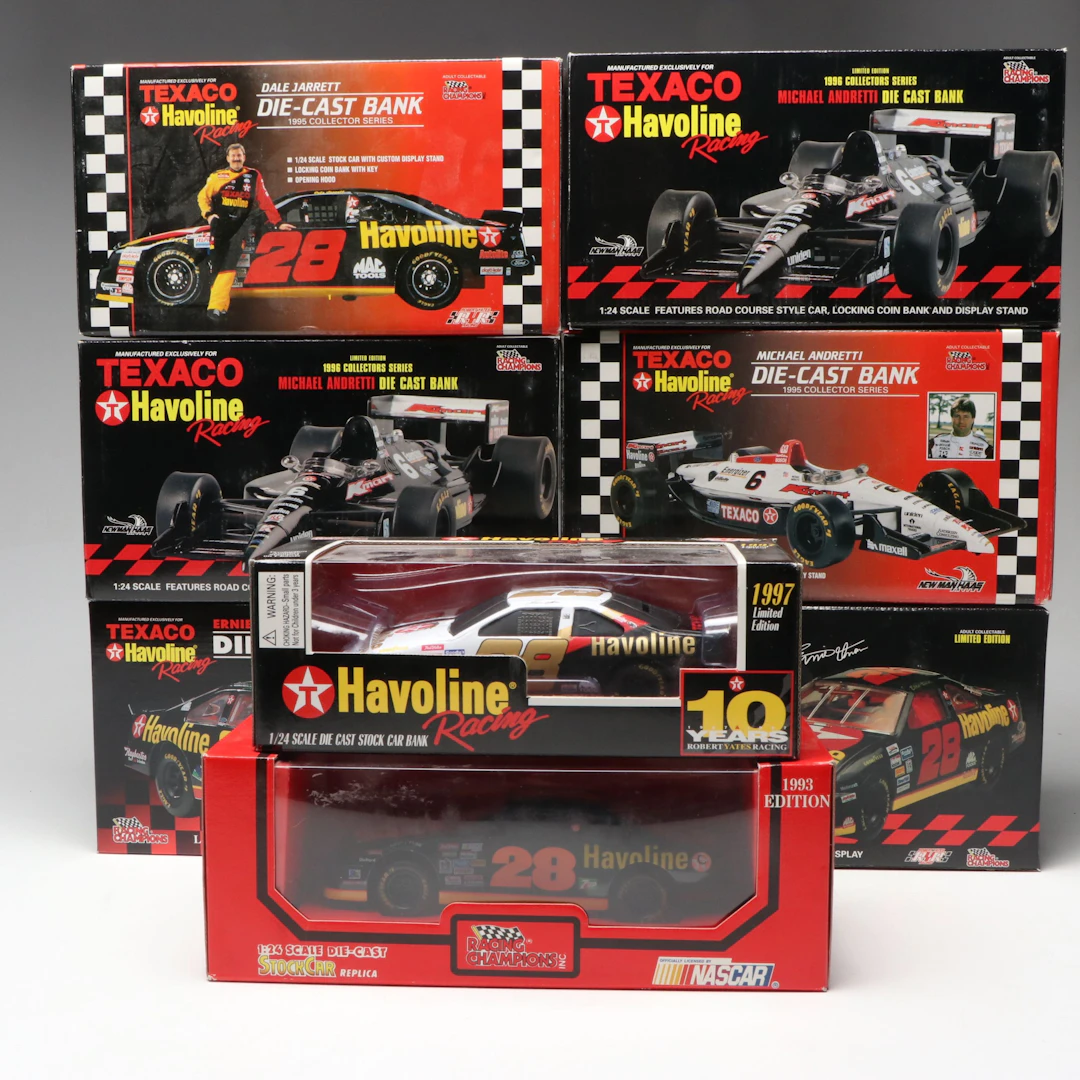 Racing Champions "Texaco Havoline Racing" Diecast Coin Bank Vehicles