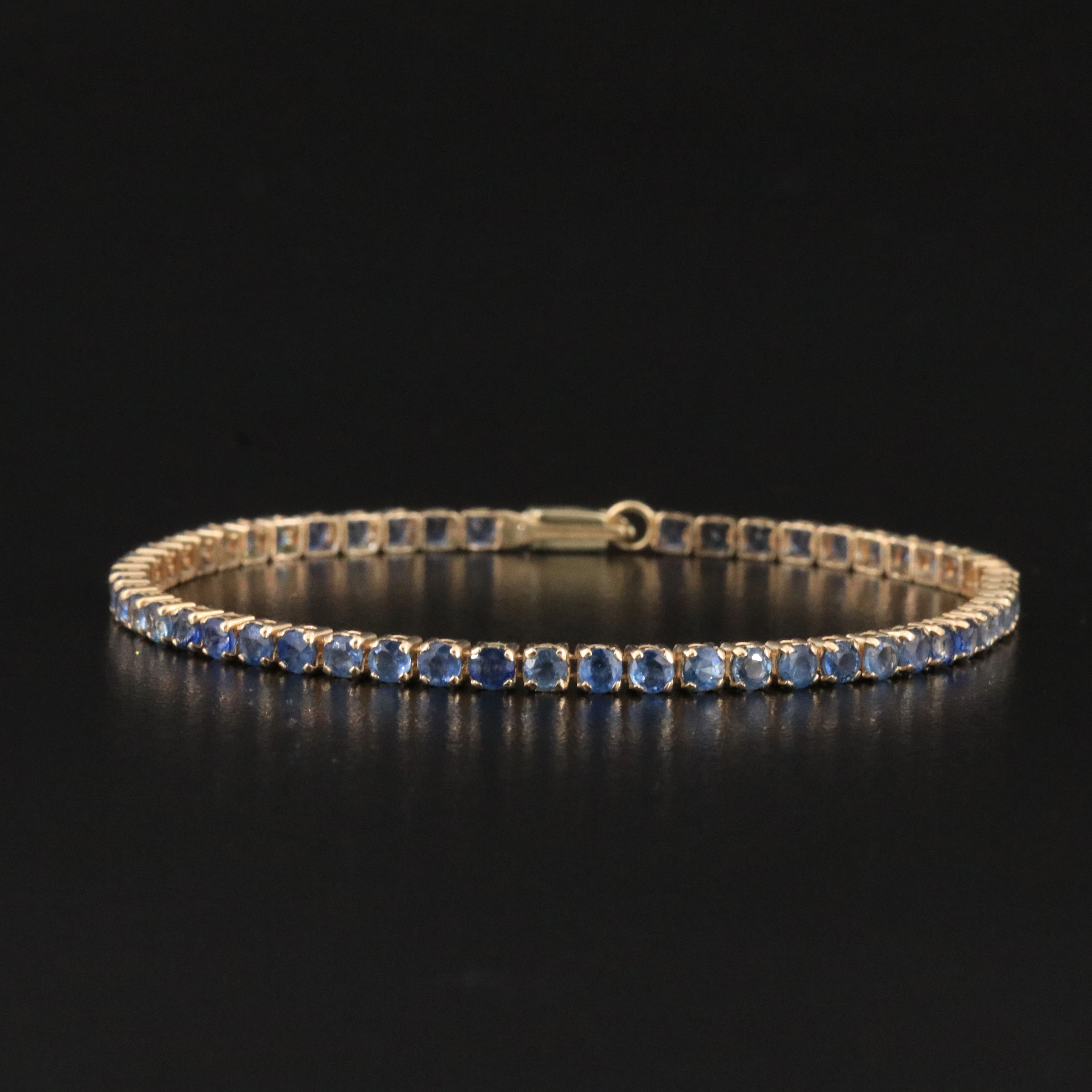 14K Sapphire Line Bracelet