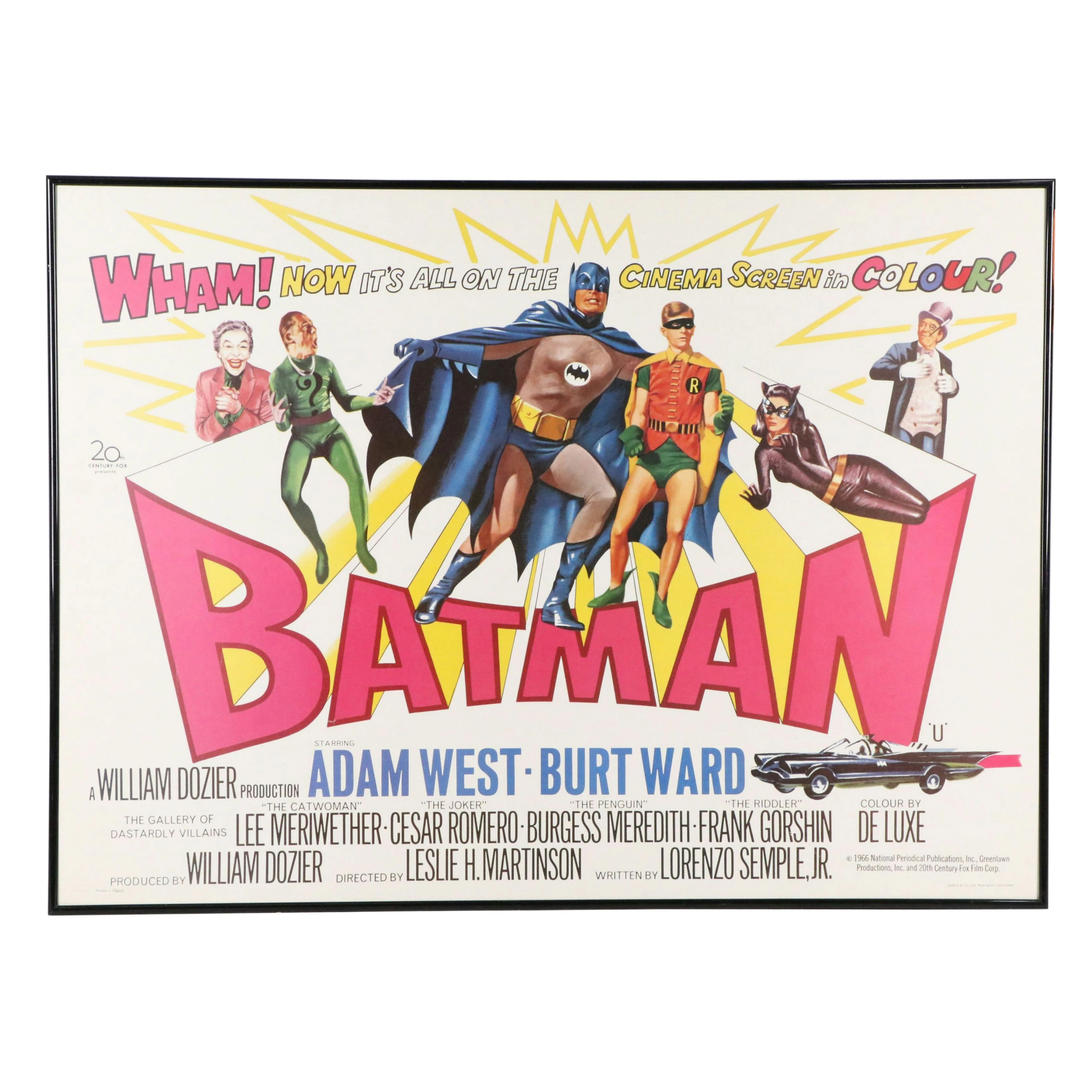 Offset Lithograph Movie Poster "Batman," Late 20th Century
