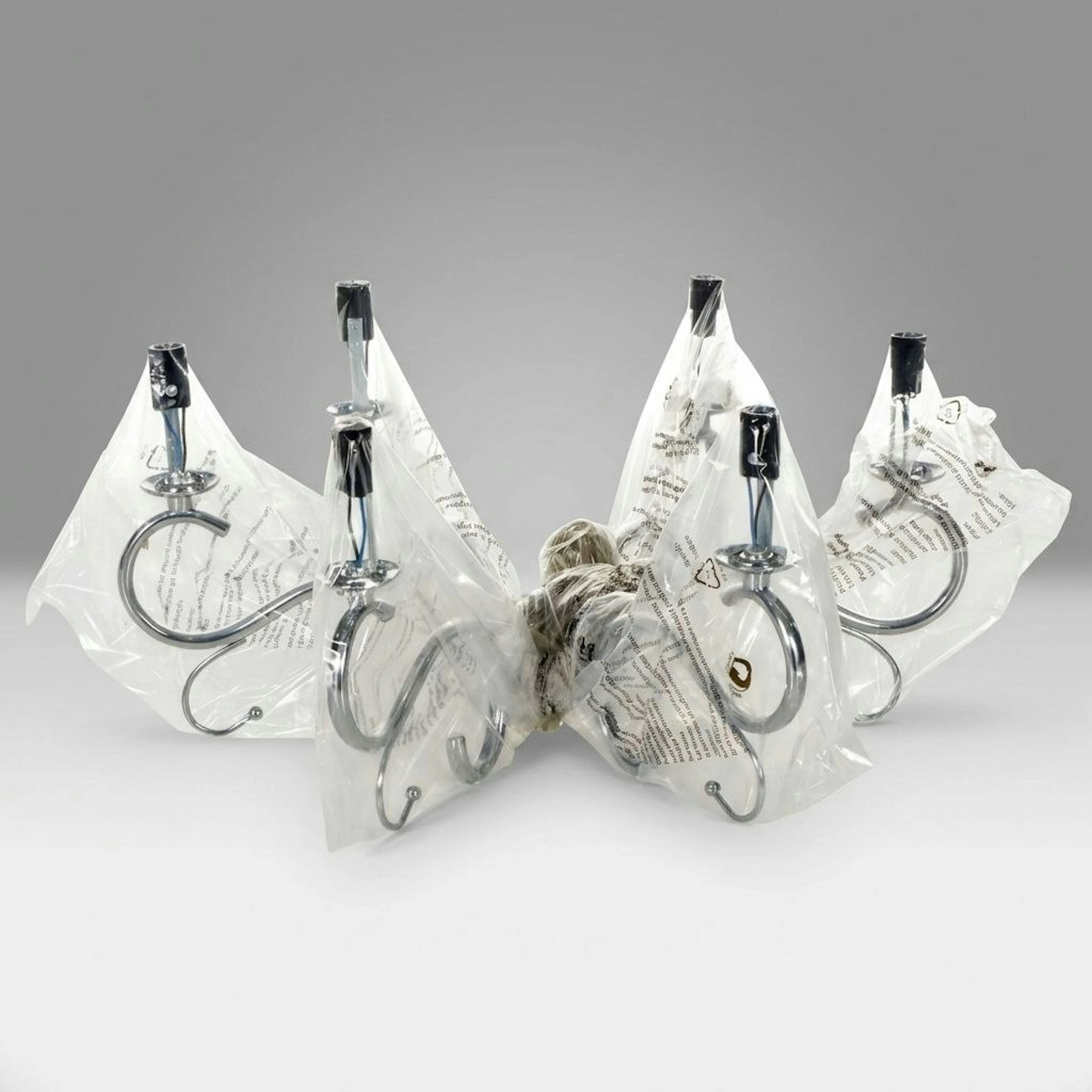 Warehouse of Tiffany Chromed Chandelier with Drum Shade, 21st Century
