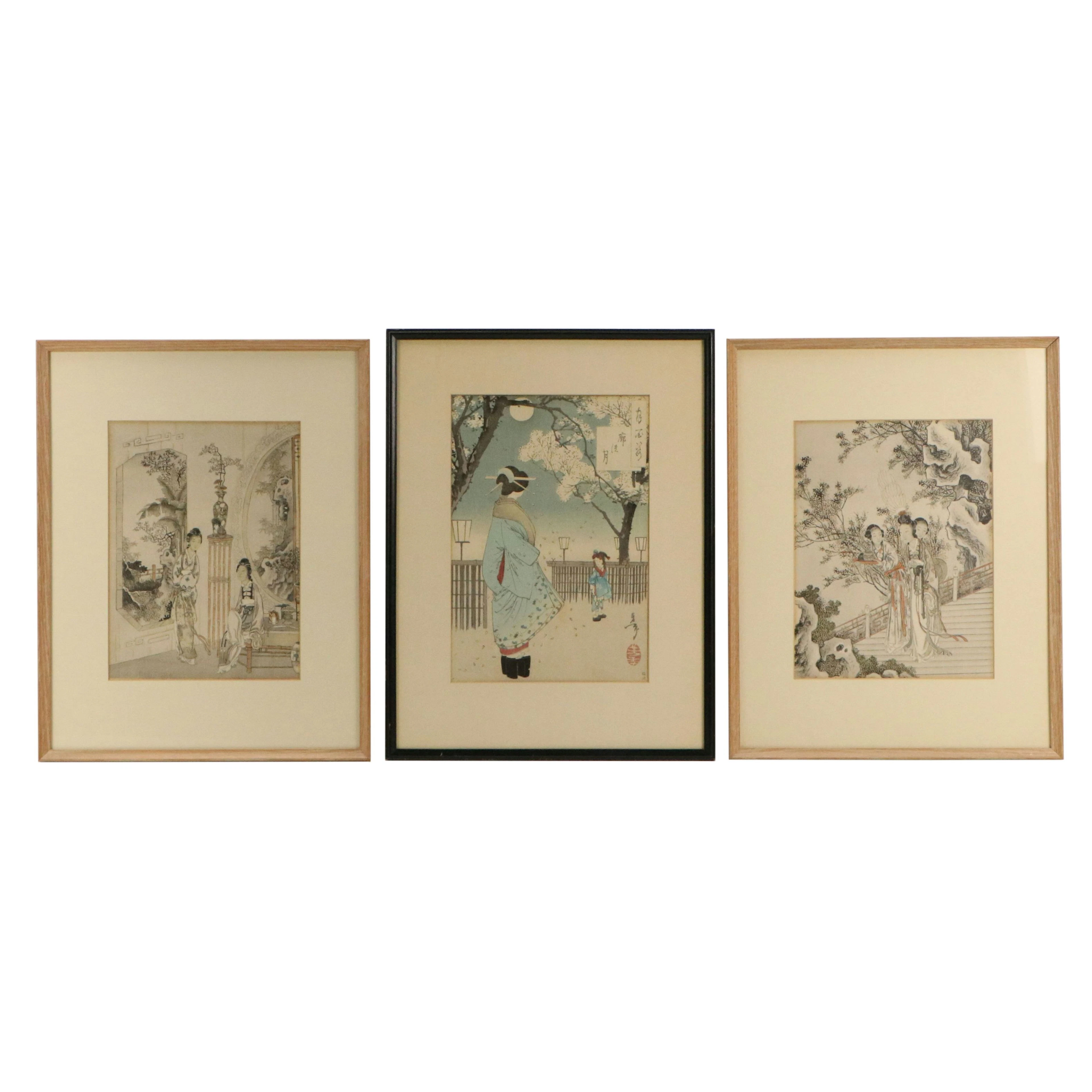 Tsukioka Yoshitoshi Ukiyo-e Woodblock "Moon of the Pleasure Quarters," More