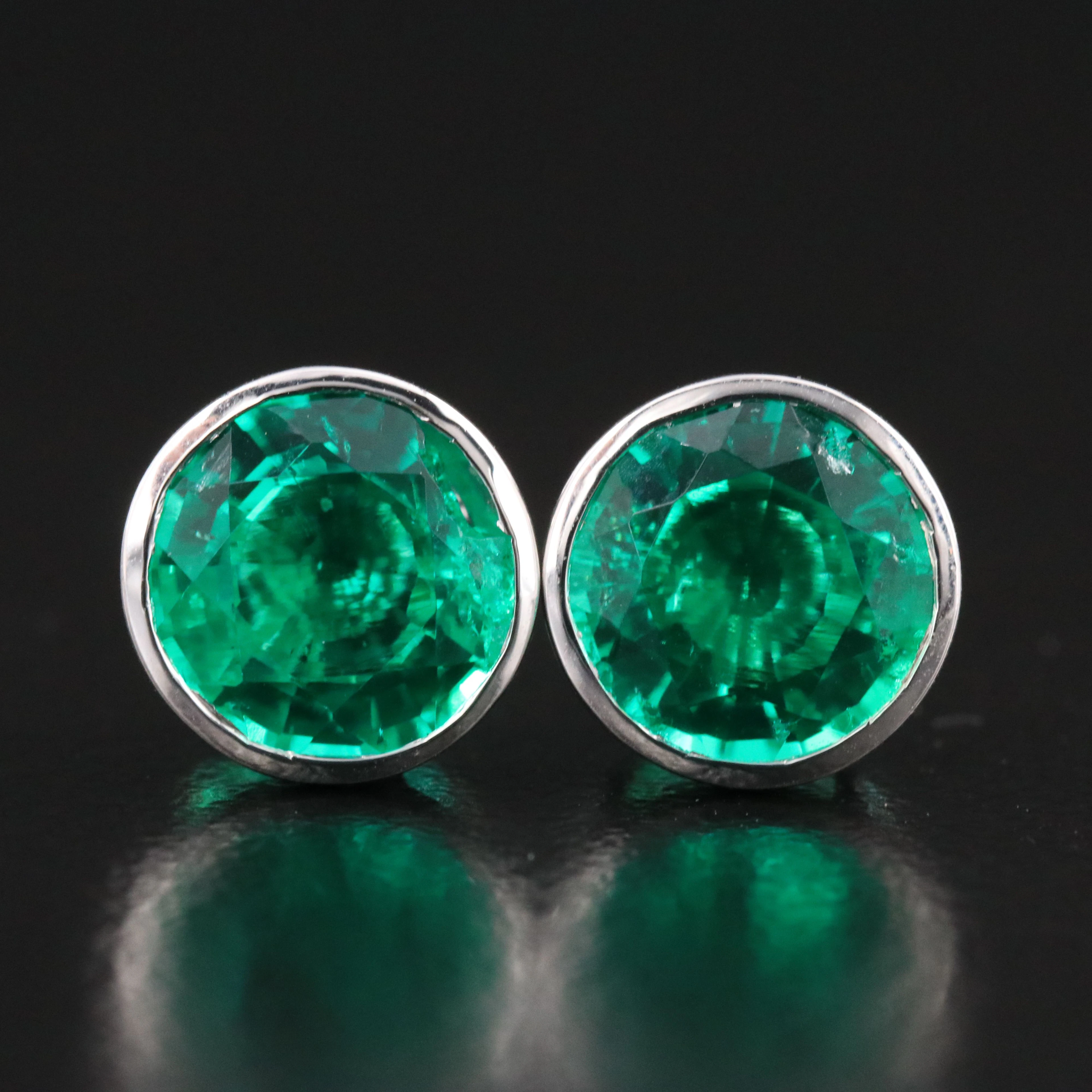 14K Emerald Stud Earrings