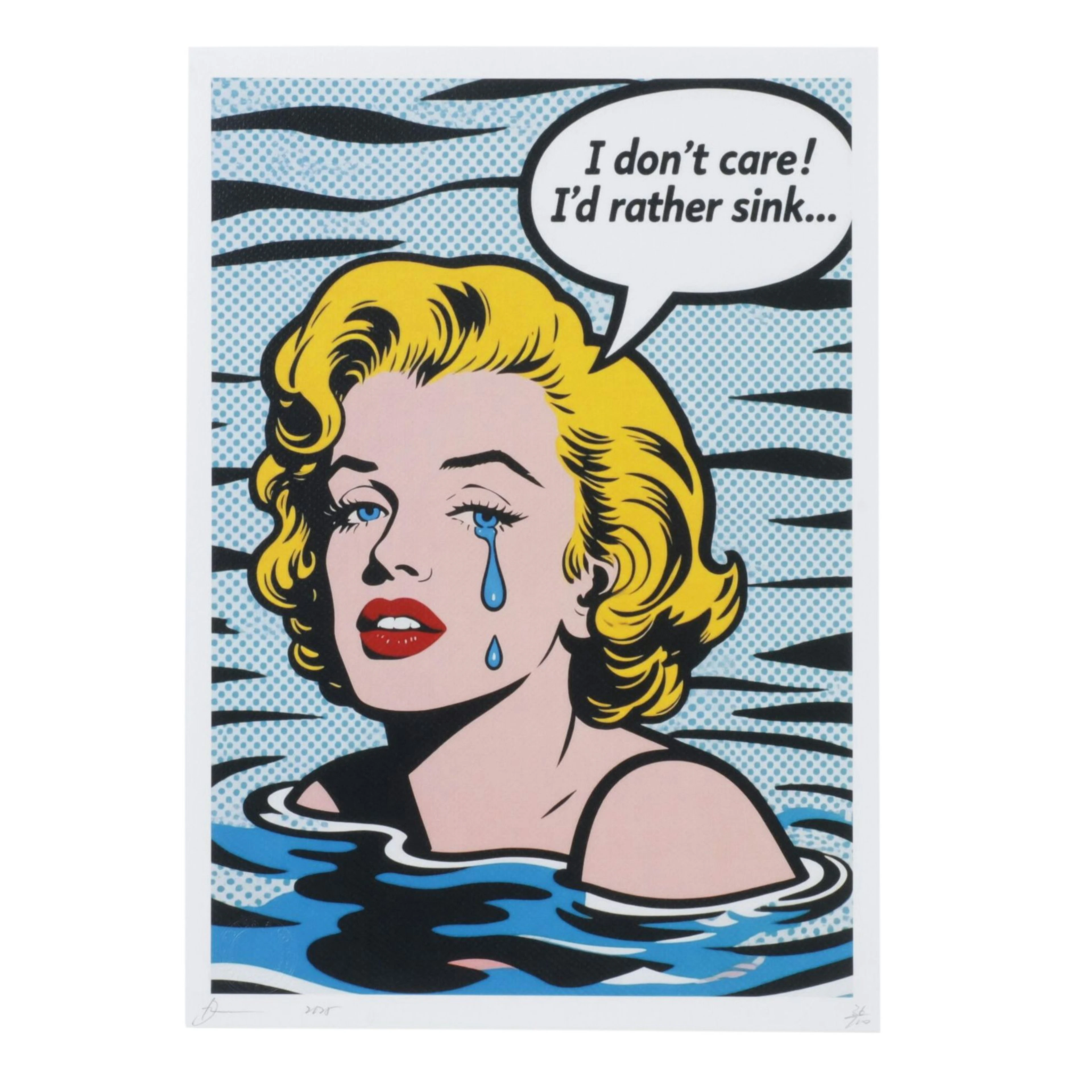 Death NYC Pop Art Print Homage to Marilyn Monroe x Roy Lichtenstein, 2025