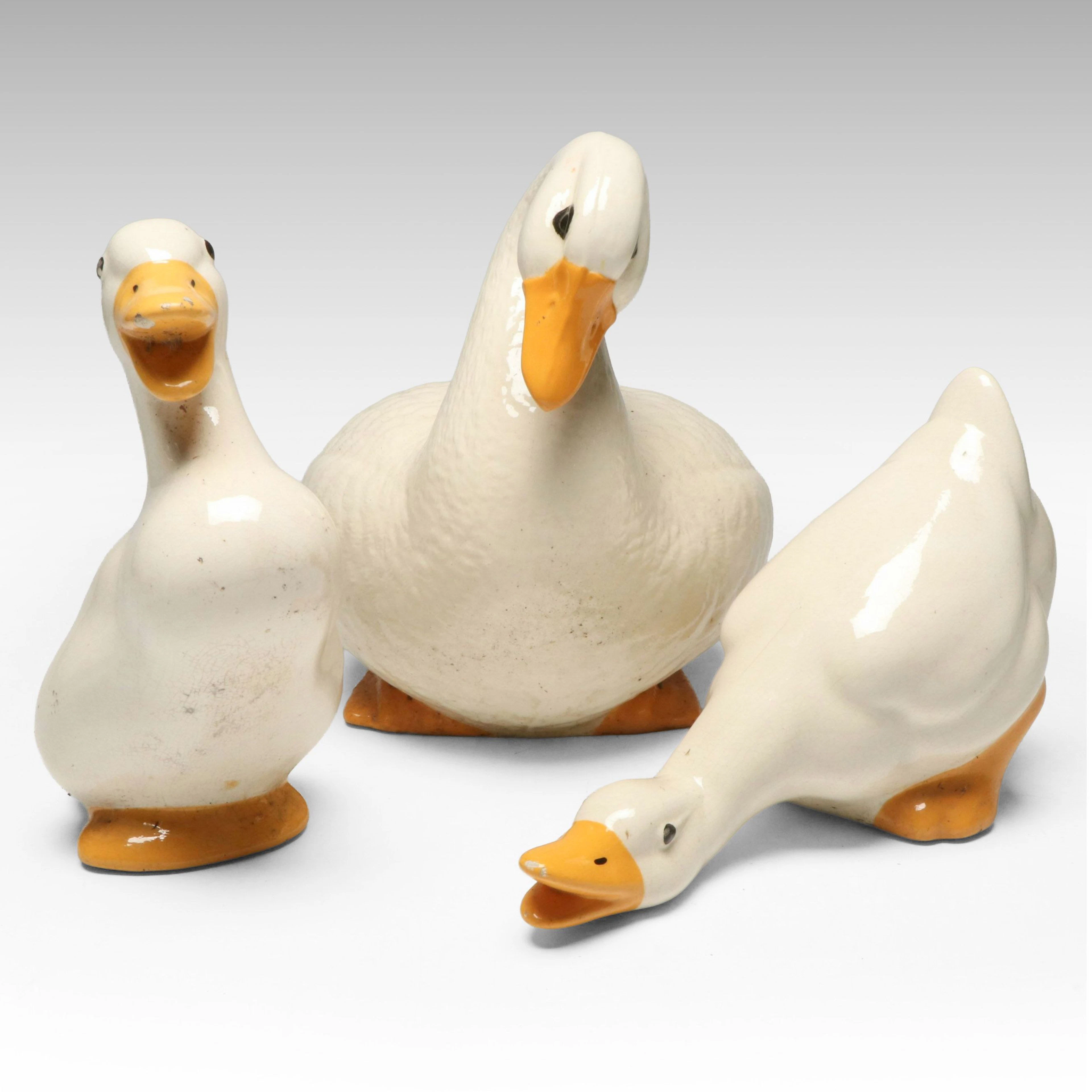 Ceramic Geese Figurines, Vintage