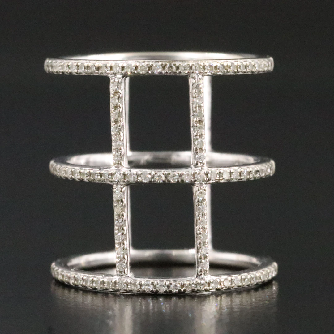 14K 0.25 CTW Diamond Lattice Ring