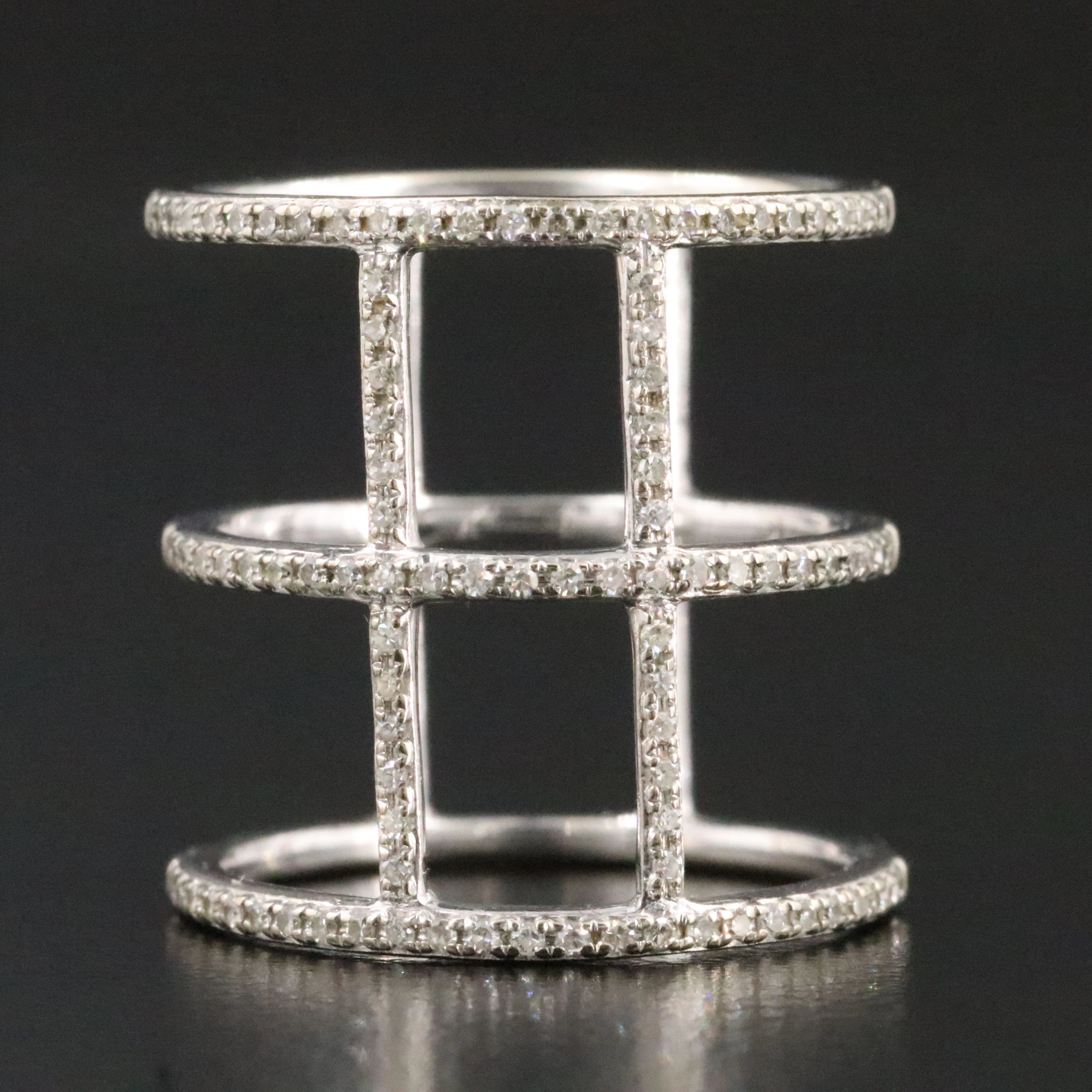 14K 0.25 CTW Diamond Lattice Ring