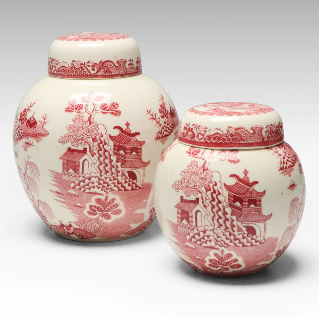 Pair of Mason's Patent Ironstone China Ginger Jars