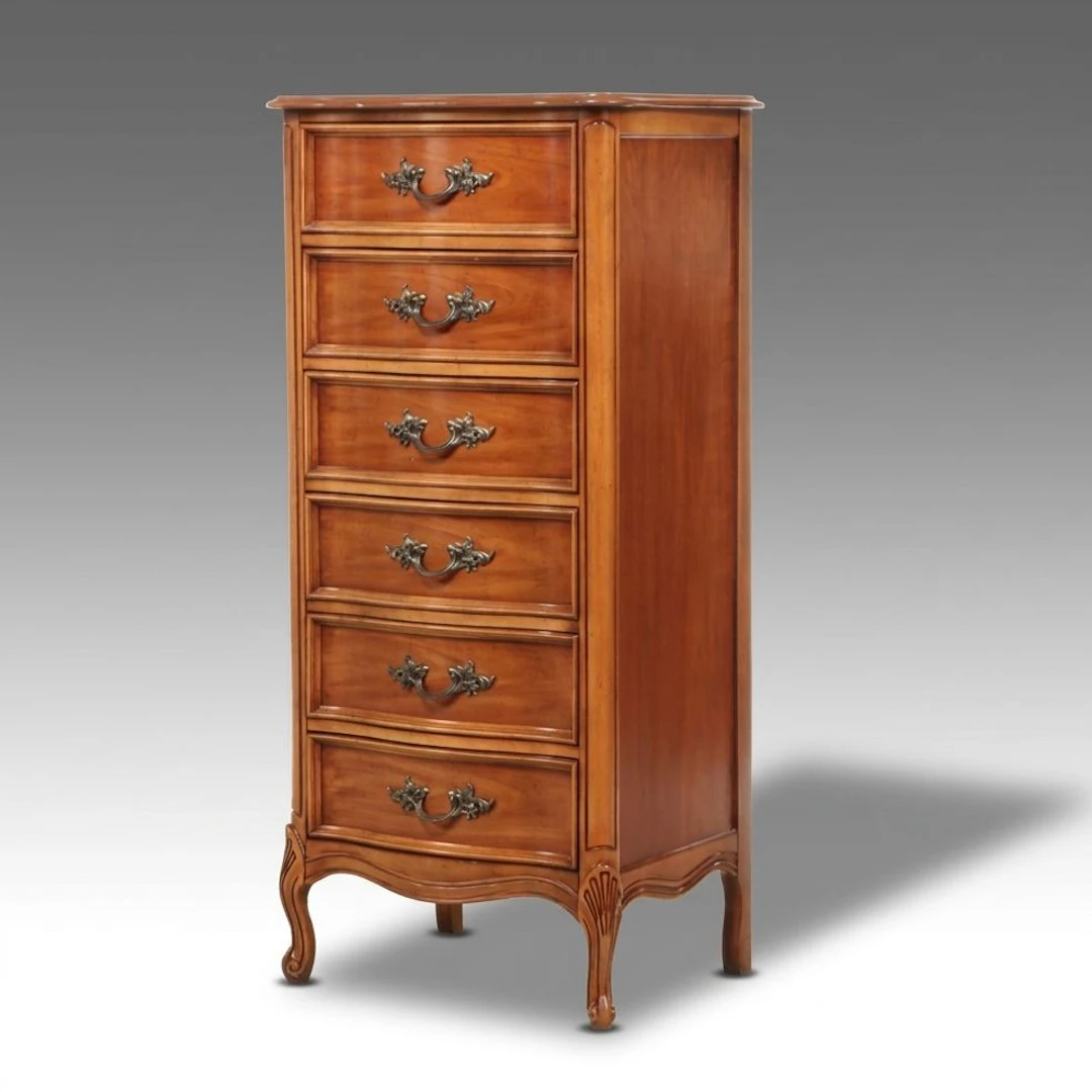 Dixie French Provincial Cherry Six-Drawer Lingerie Chest