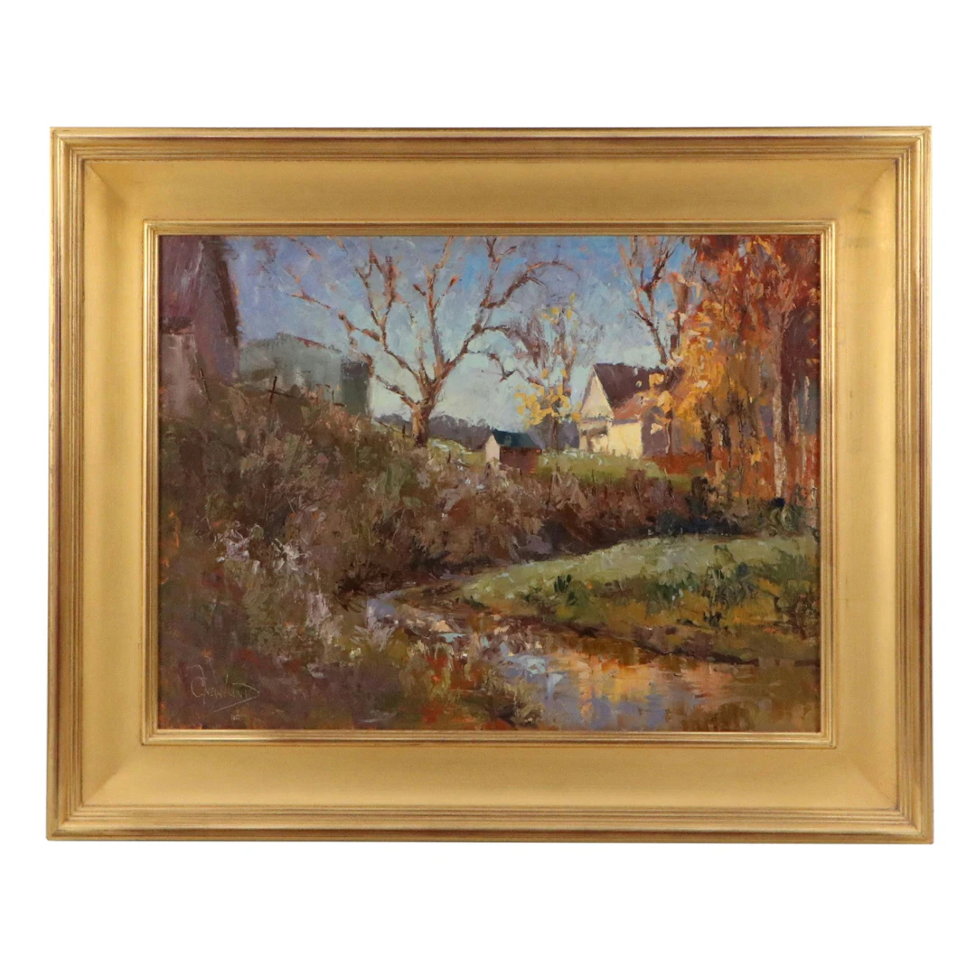 Chris Newlund Landscape Oil Painting "Curve on Upper Salt Creek"