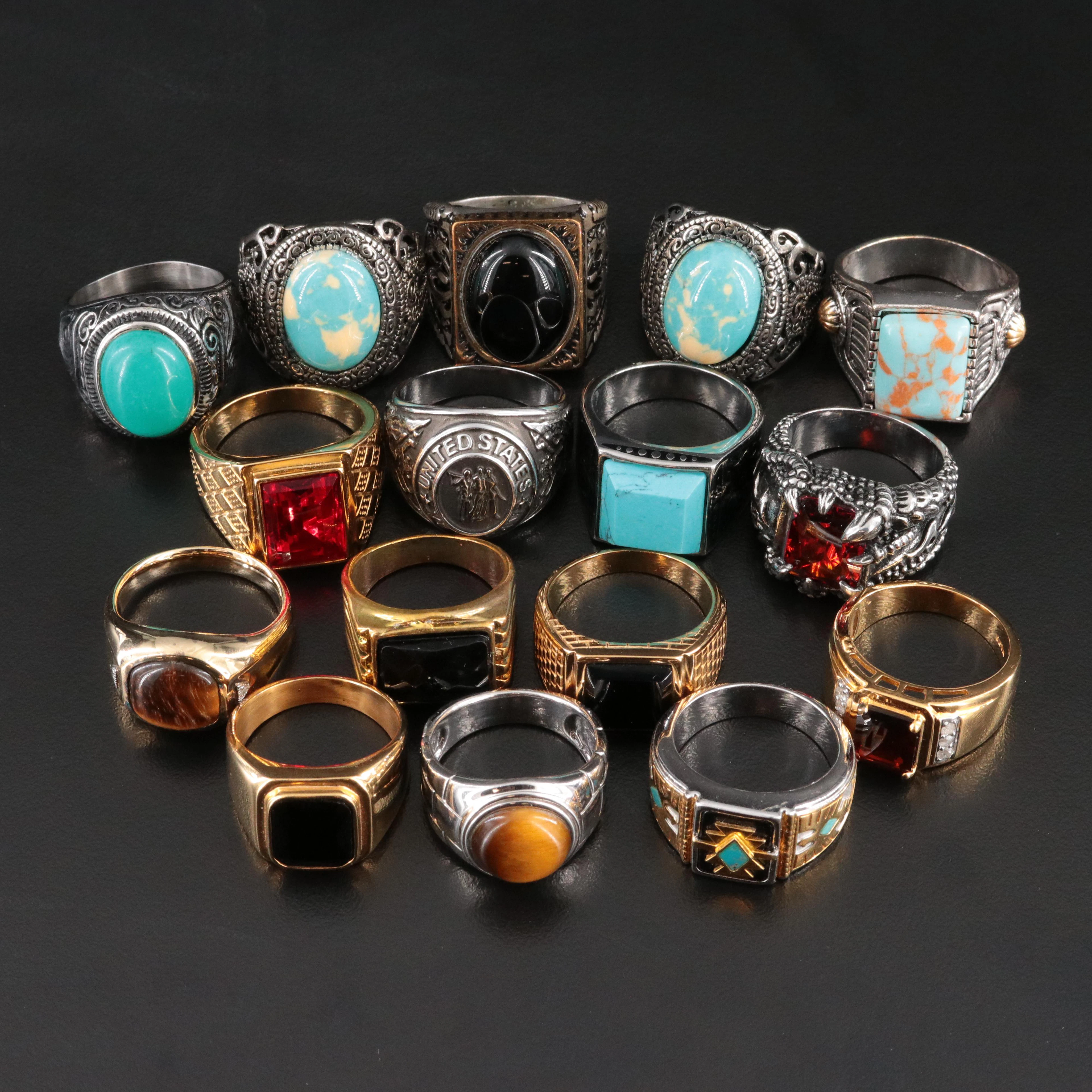Sterling, Tiger's Eye and Black Onyx Featured in Ring Collection
