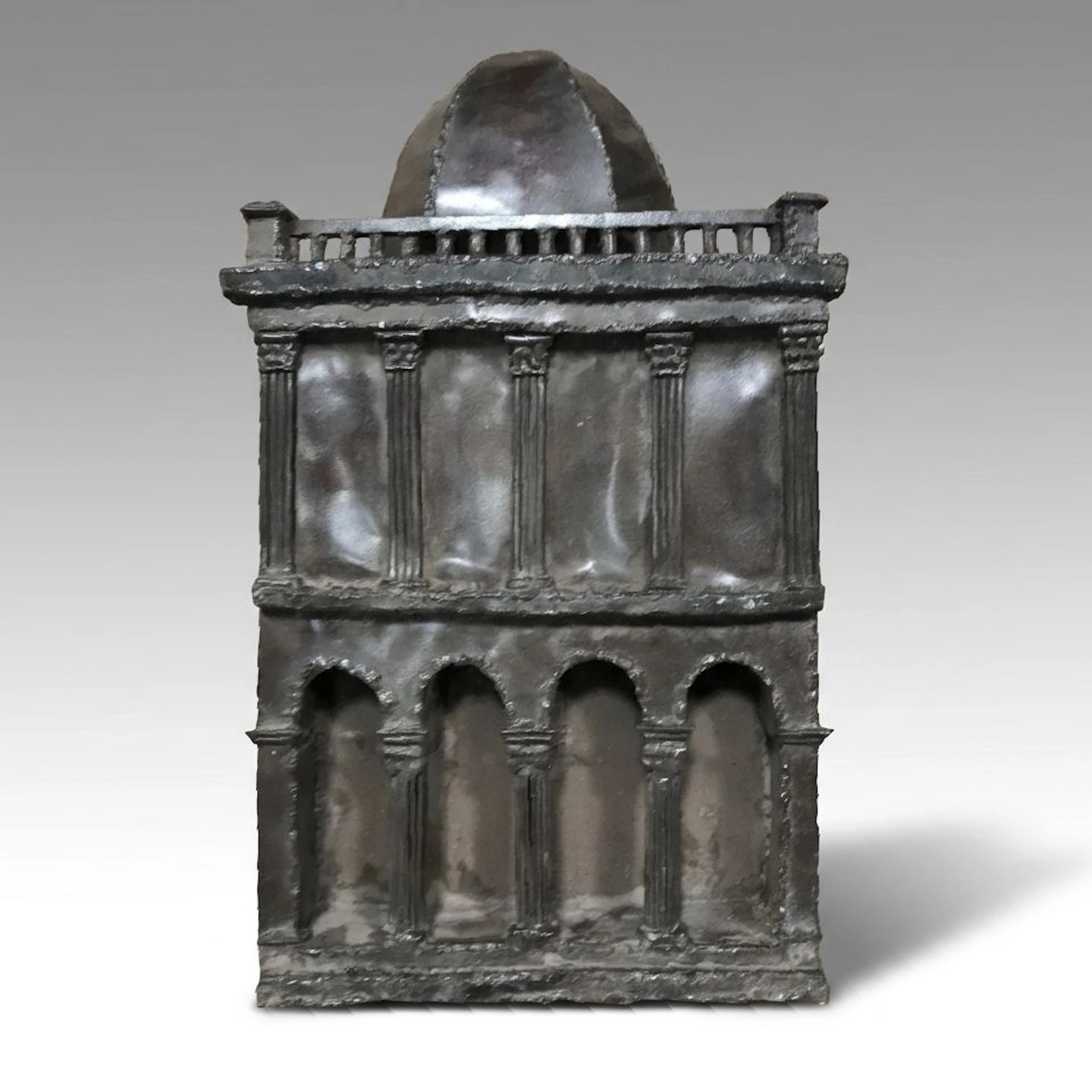 Welded Sheet Metal Sculpture of Architectural Facade, 20th Century