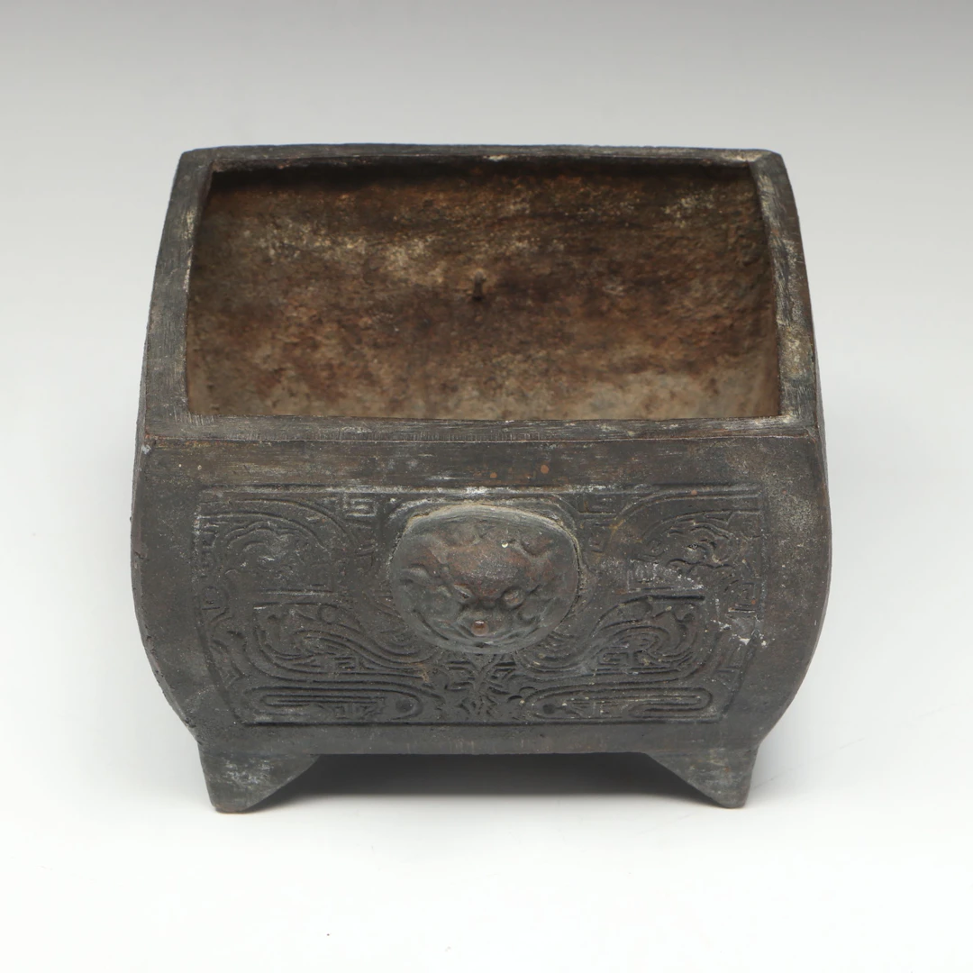 Chinese Cast Iron Footed Incense Burner