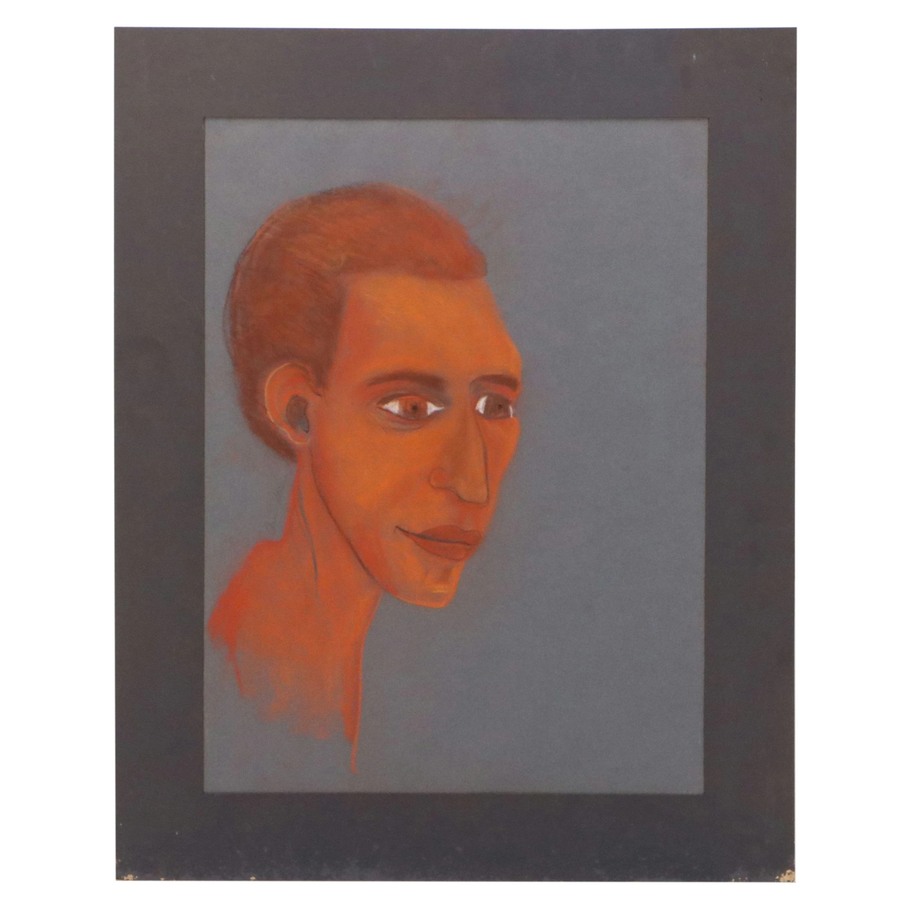 Anne Straus Portrait Pastel Drawing, Late 20th Century