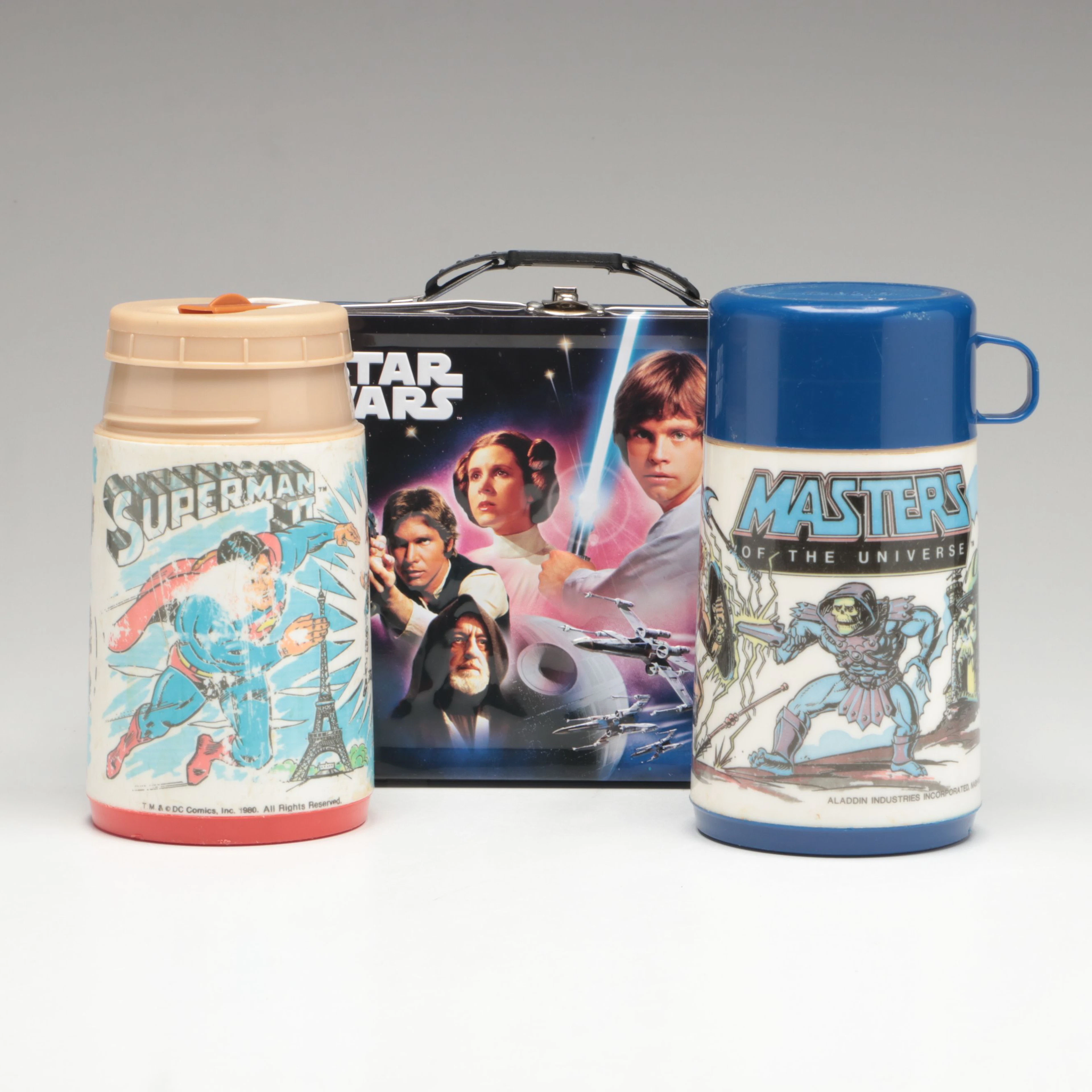 Tin Box Co. "Star Wars" Lunch Box with "Superman" and Other Thermos