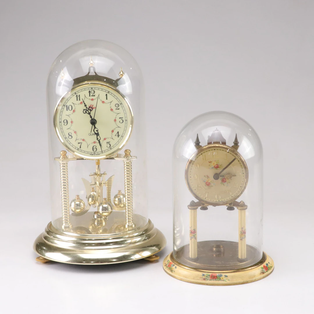 West German and Elgin Torsion Mantel Clocks