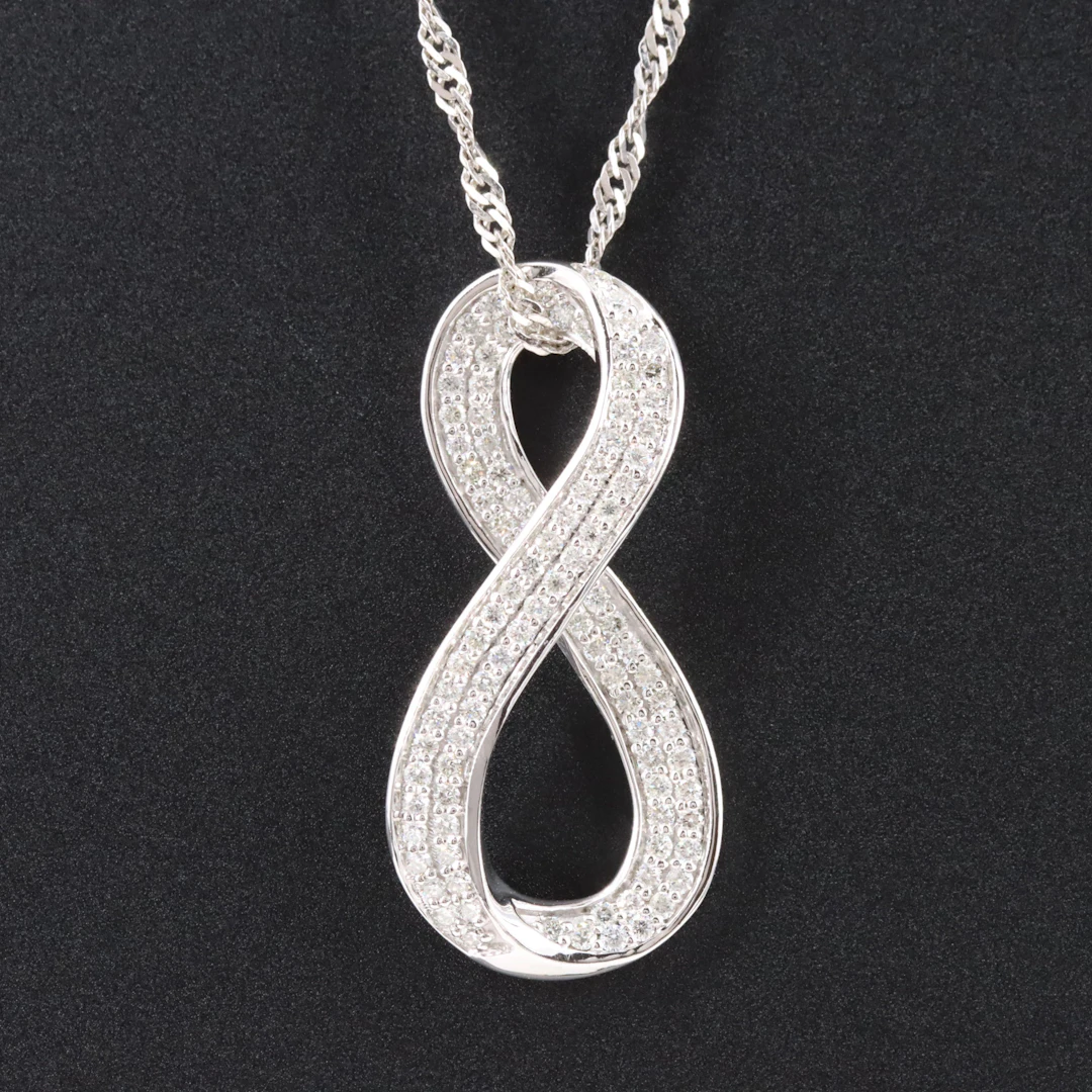 14K 0.70 CTW Diamond Infinity Pendant Necklace