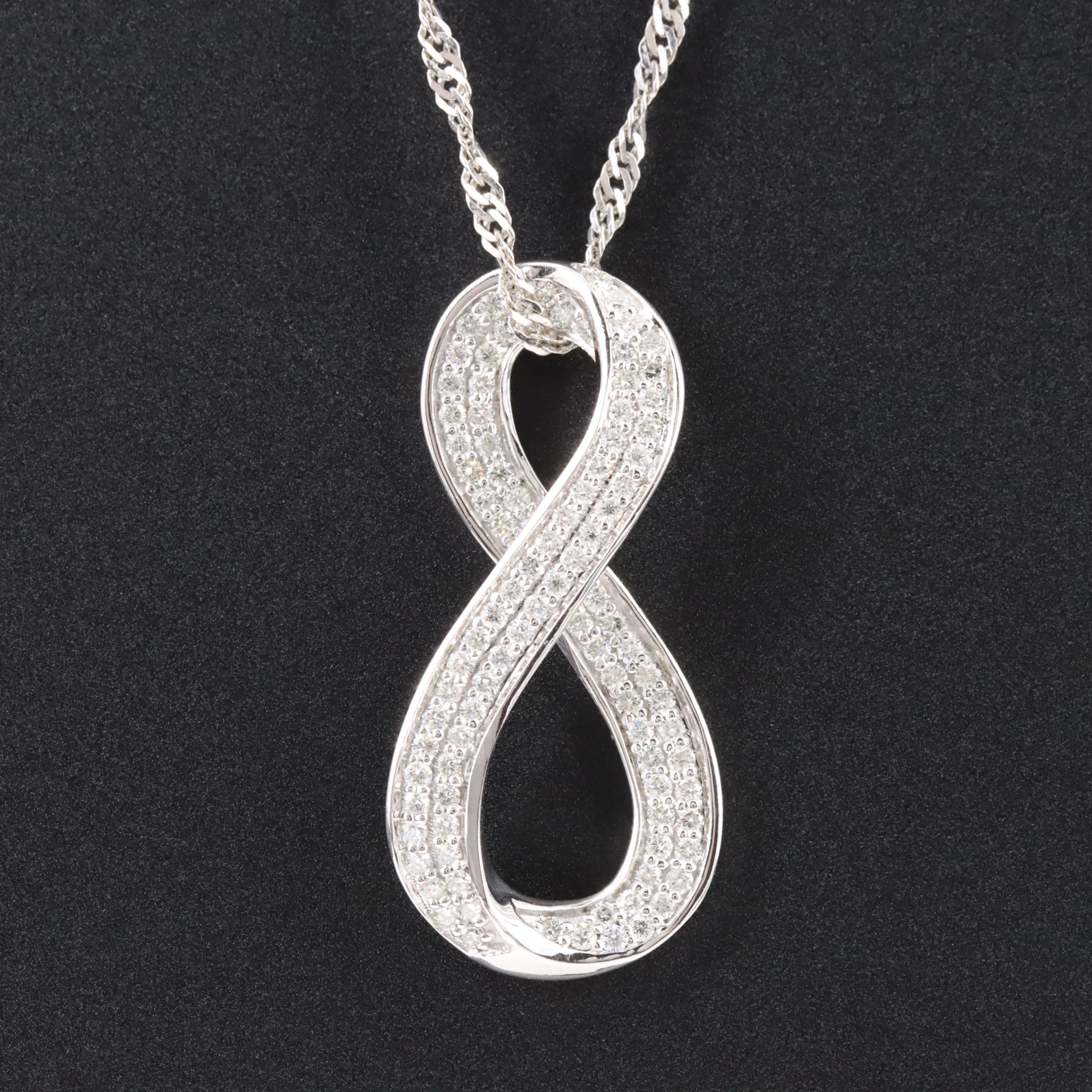 14K 0.70 CTW Diamond Infinity Pendant Necklace