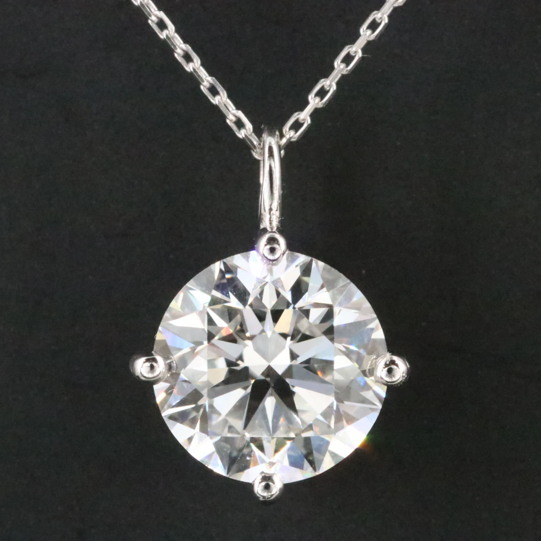 14K 3.00 CT Lab Grown Diamond Solitaire Pendant Necklace with IGI Report