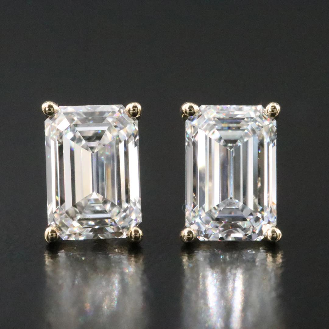 14K 3.14 CTW Lab Grown Diamond Stud Earrings with IGI Reports