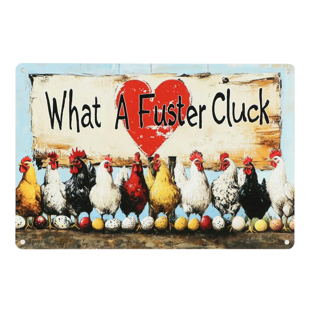 Novelty Digital Print on Metal Plate "What a Fuster Cluck," 21st Century