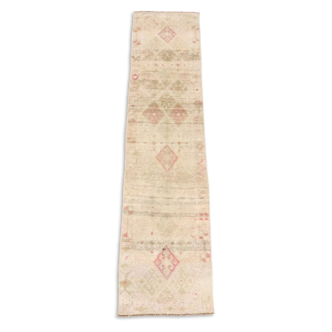 2'7 x 11'9 Hand-Knotted Turkish Bergama Carpet Runner