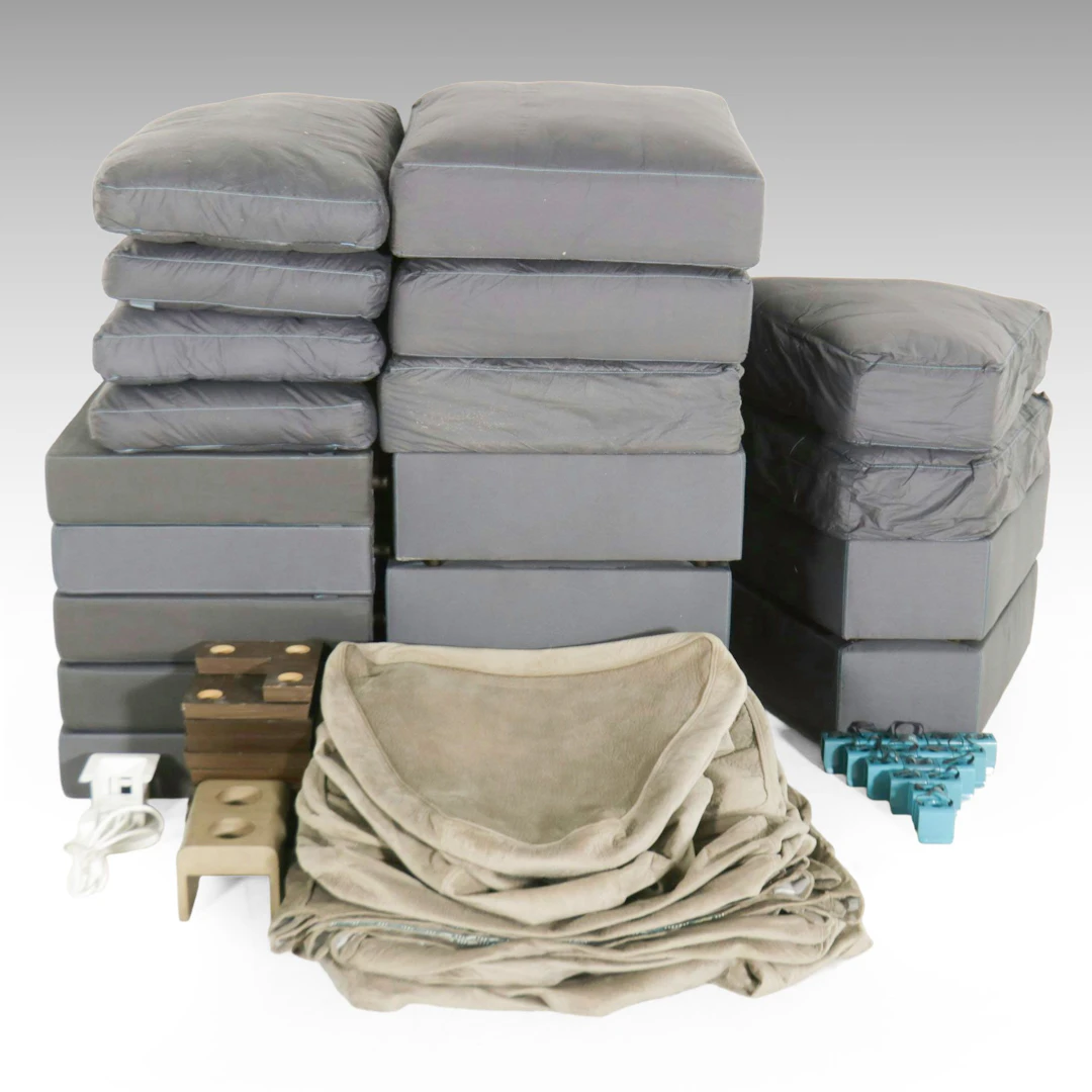 Contemporary LoveSac Modular Sofa Sections with Taupe Covers