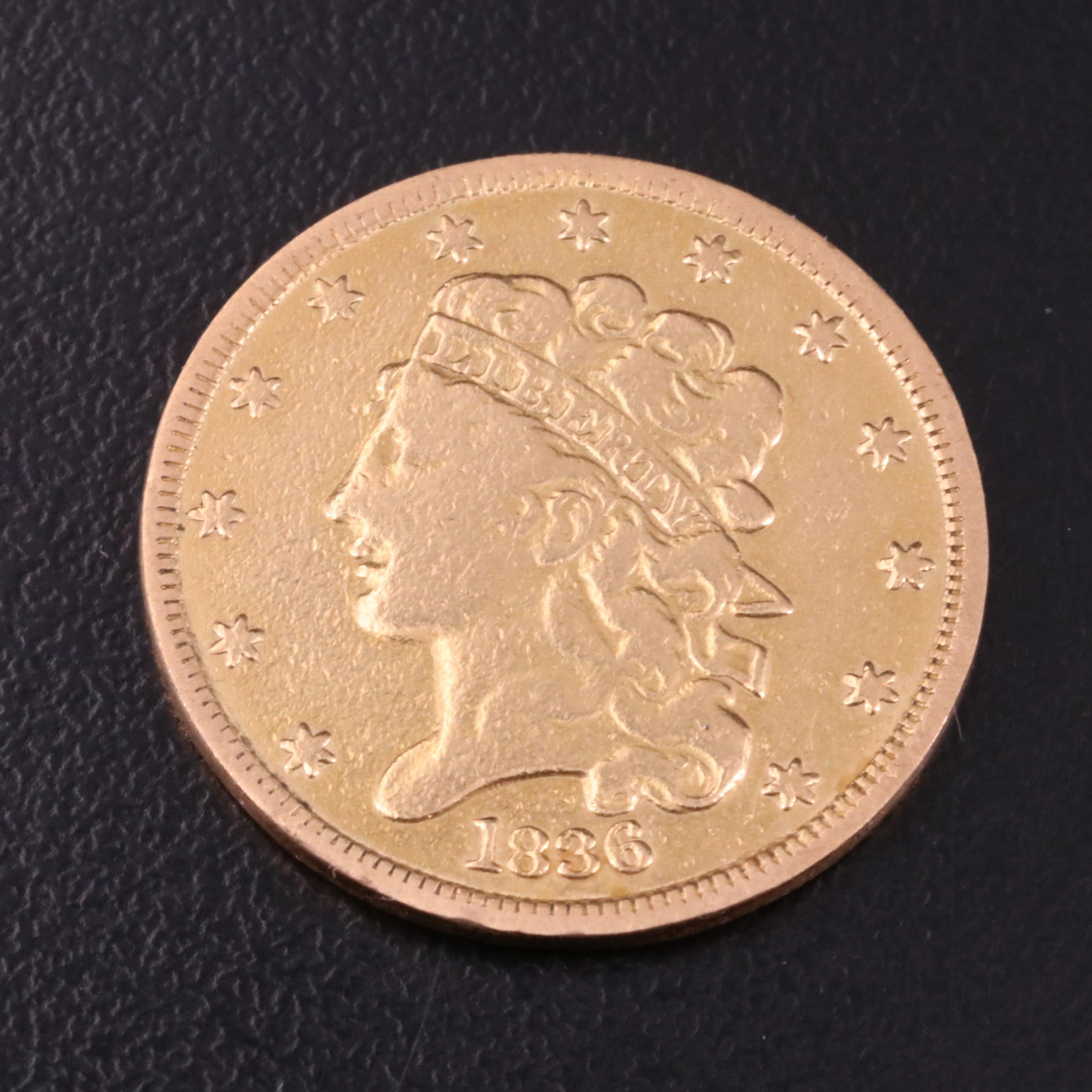 1836 Classic Head $5 Gold Coin