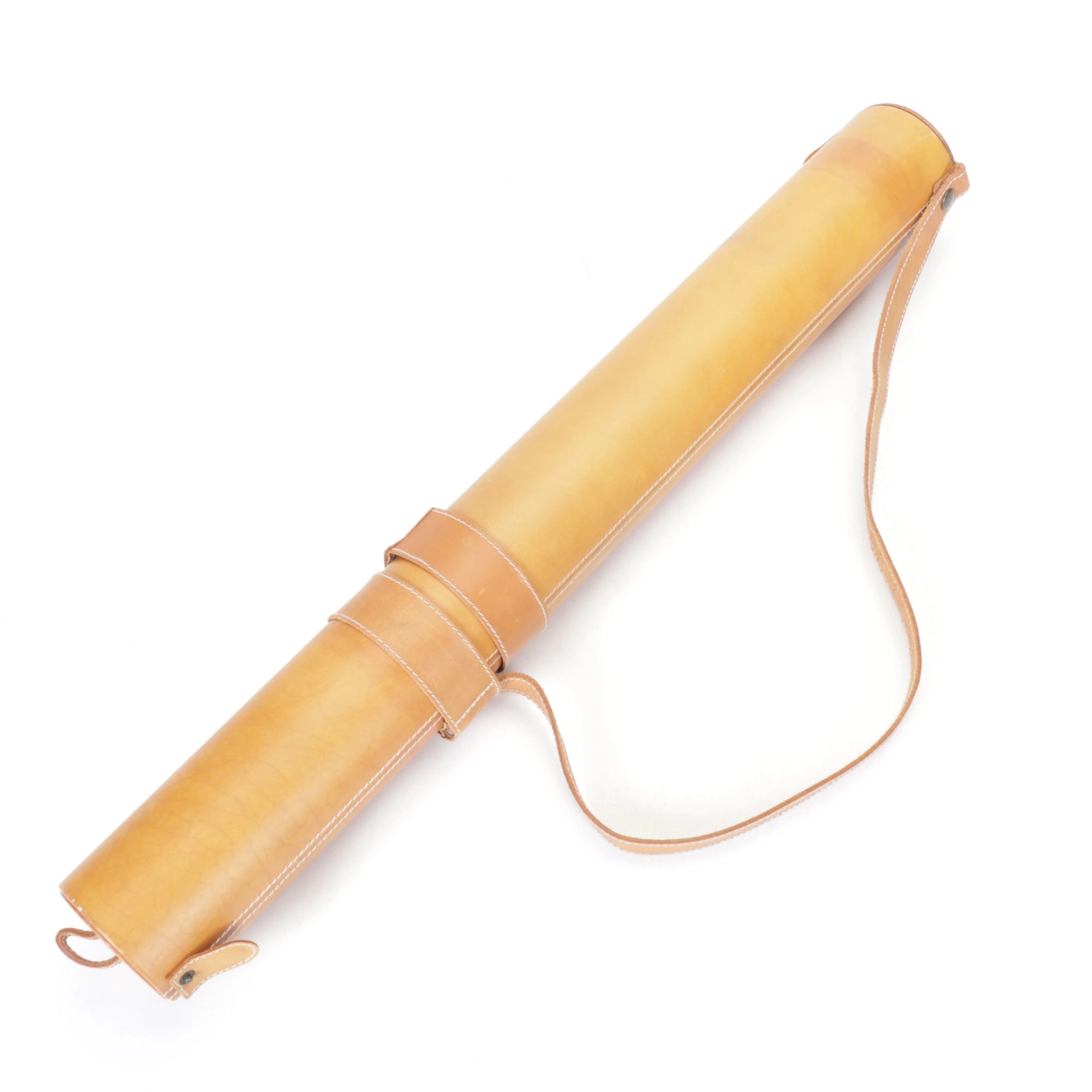 Leather Portfolio Tube for Posters, Blueprints & Art, Mid-Late 20th C.