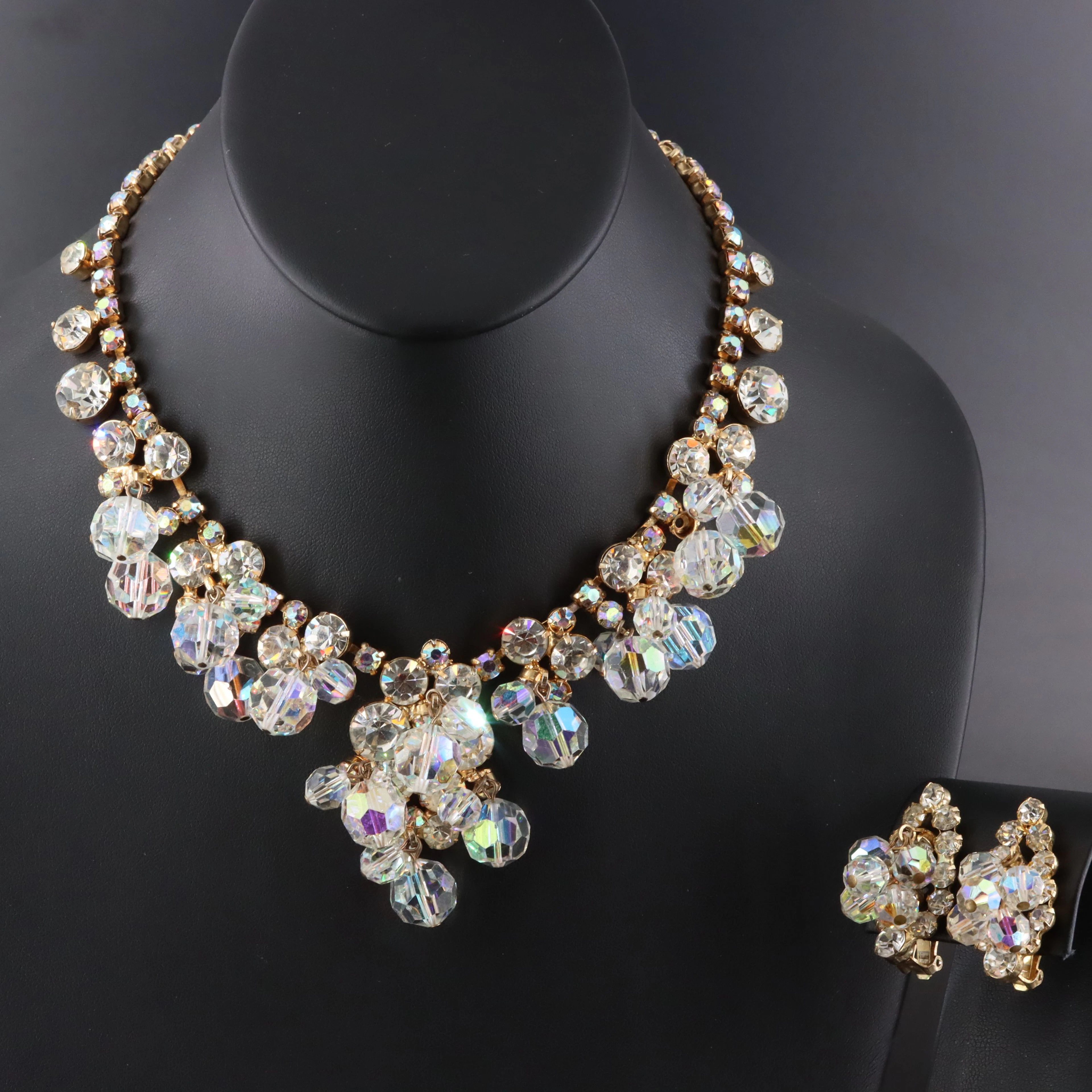 DeLizza & Elster Juliana Aurora Borealis Necklace and Earrings Set