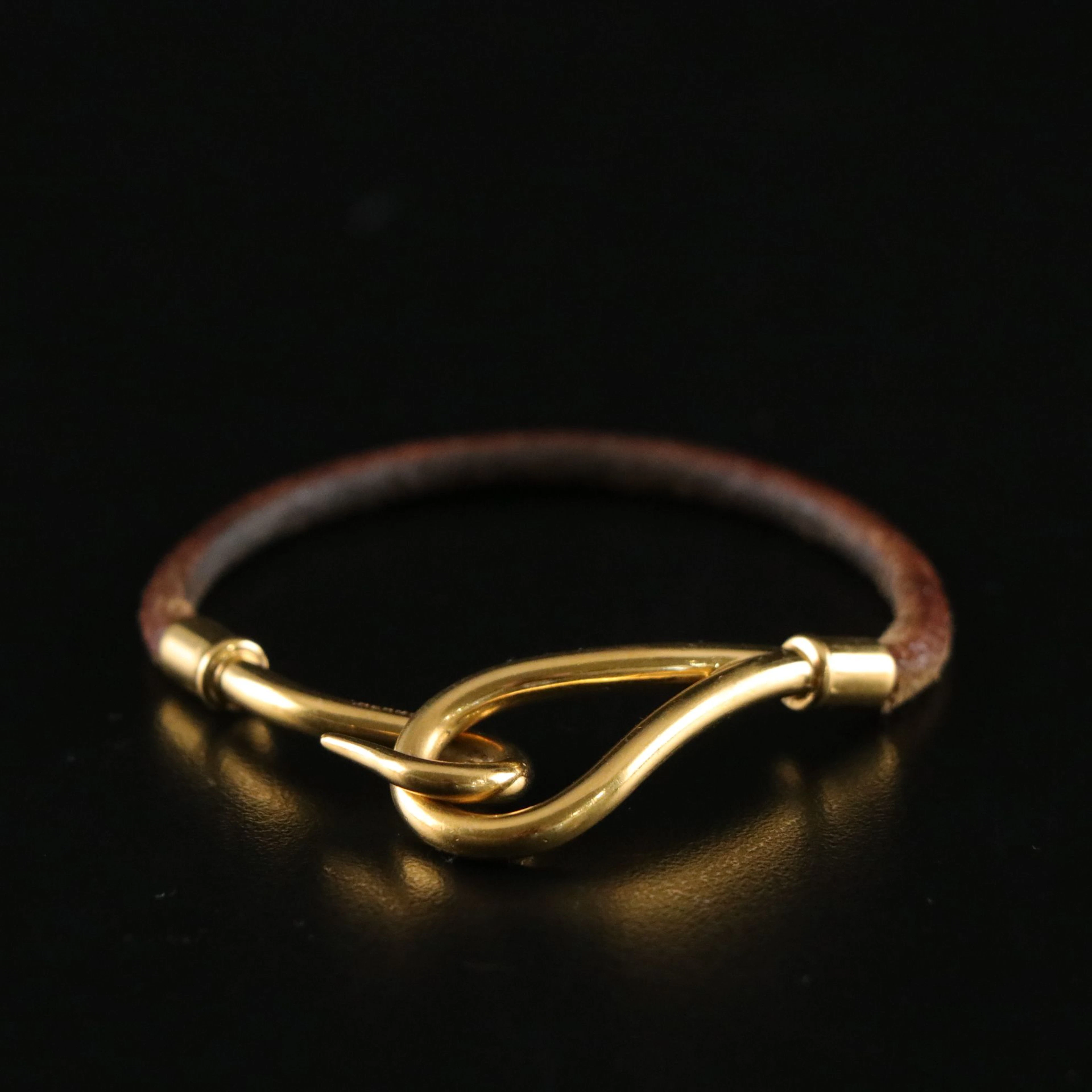 Hermès Jumbo Hook Leather Bracelet