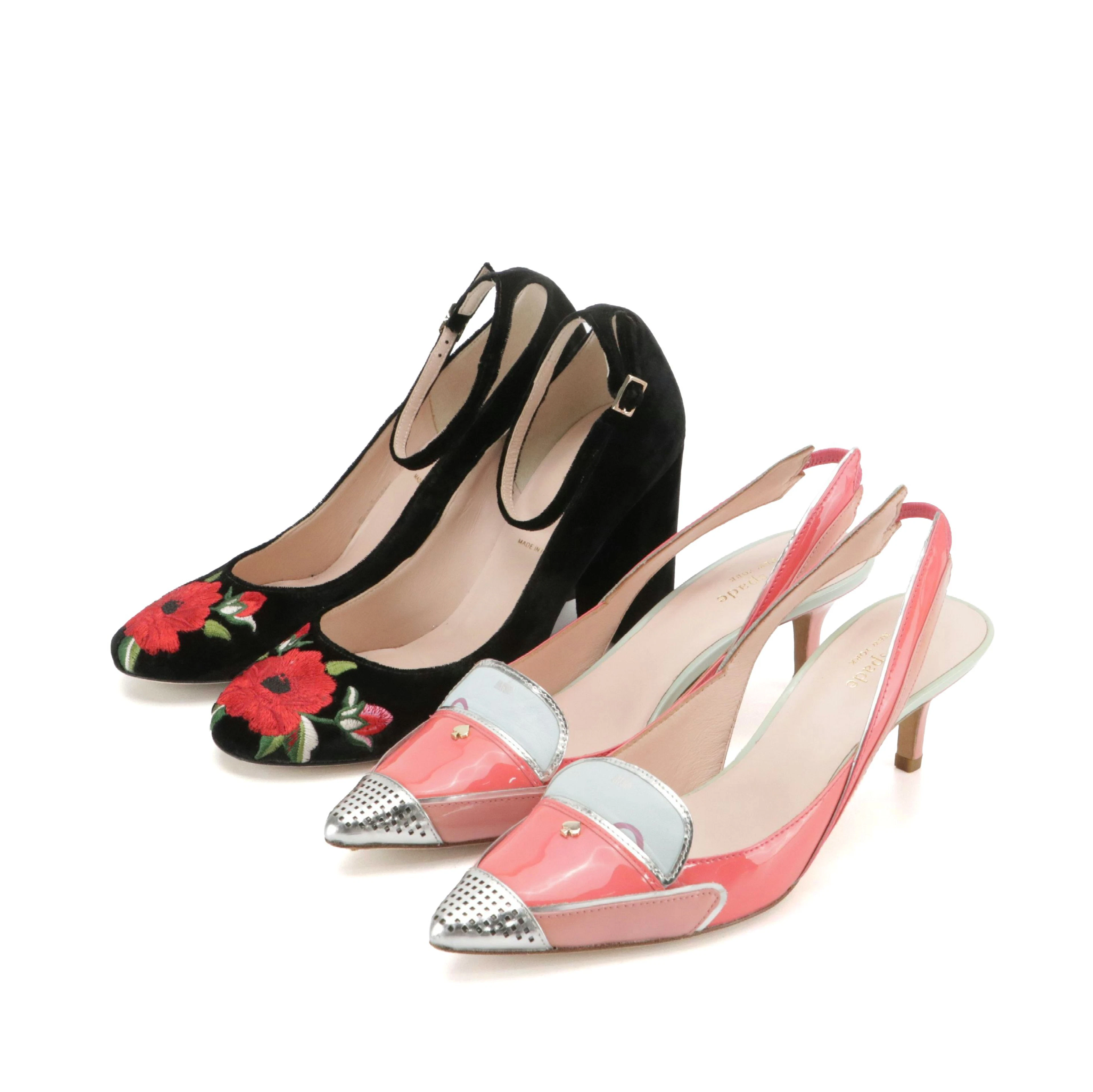 Kate Spade Embroidered Grove Pumps and Cadillac Paulina Slingbacks