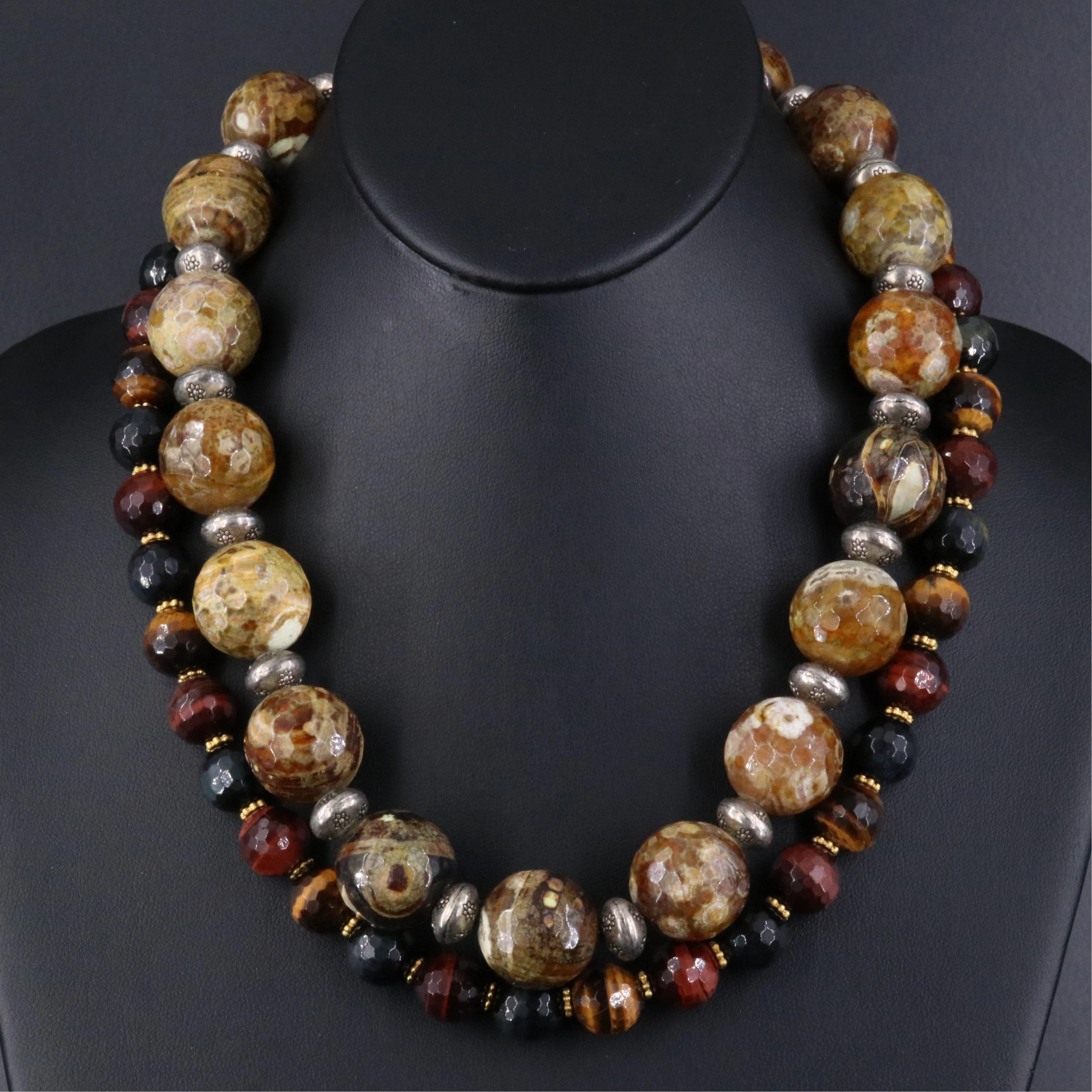 Jasper and Tiger's Eye Bead Necklaces