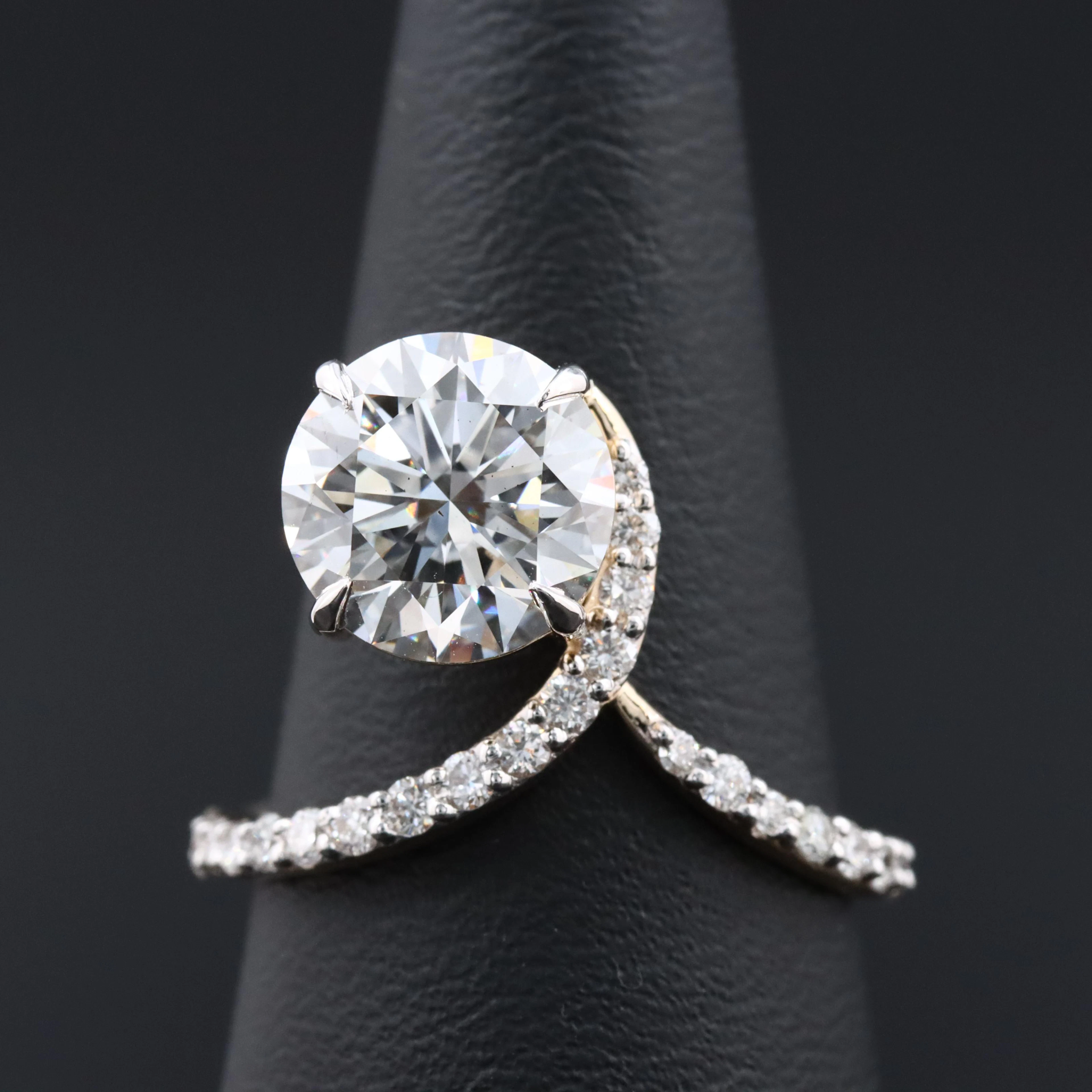 14K 3.44 CTW Lab Grown Diamond Aigrette Ring with IGI Report
