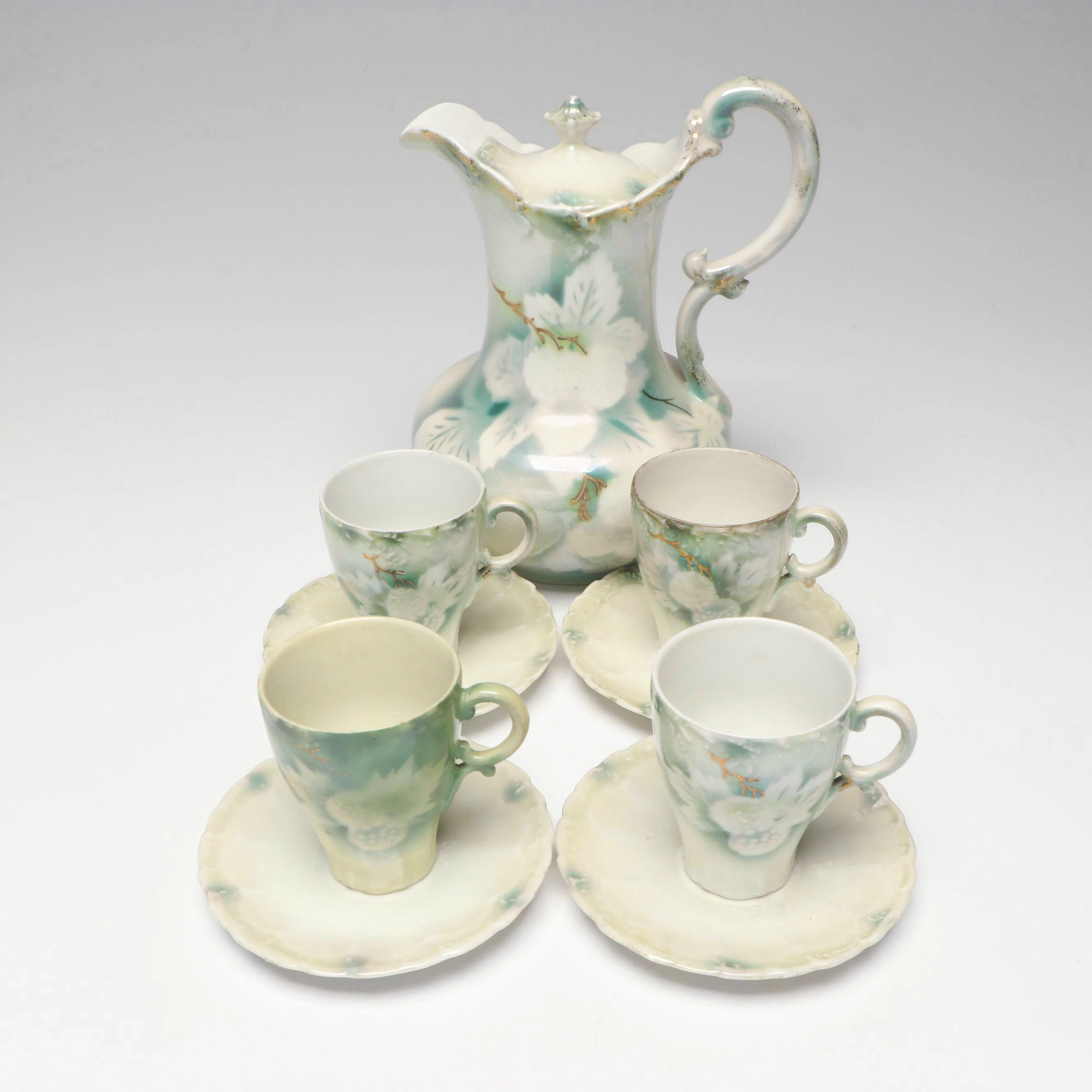 Weimar German Porcelain Chocolate Set, 20th Century