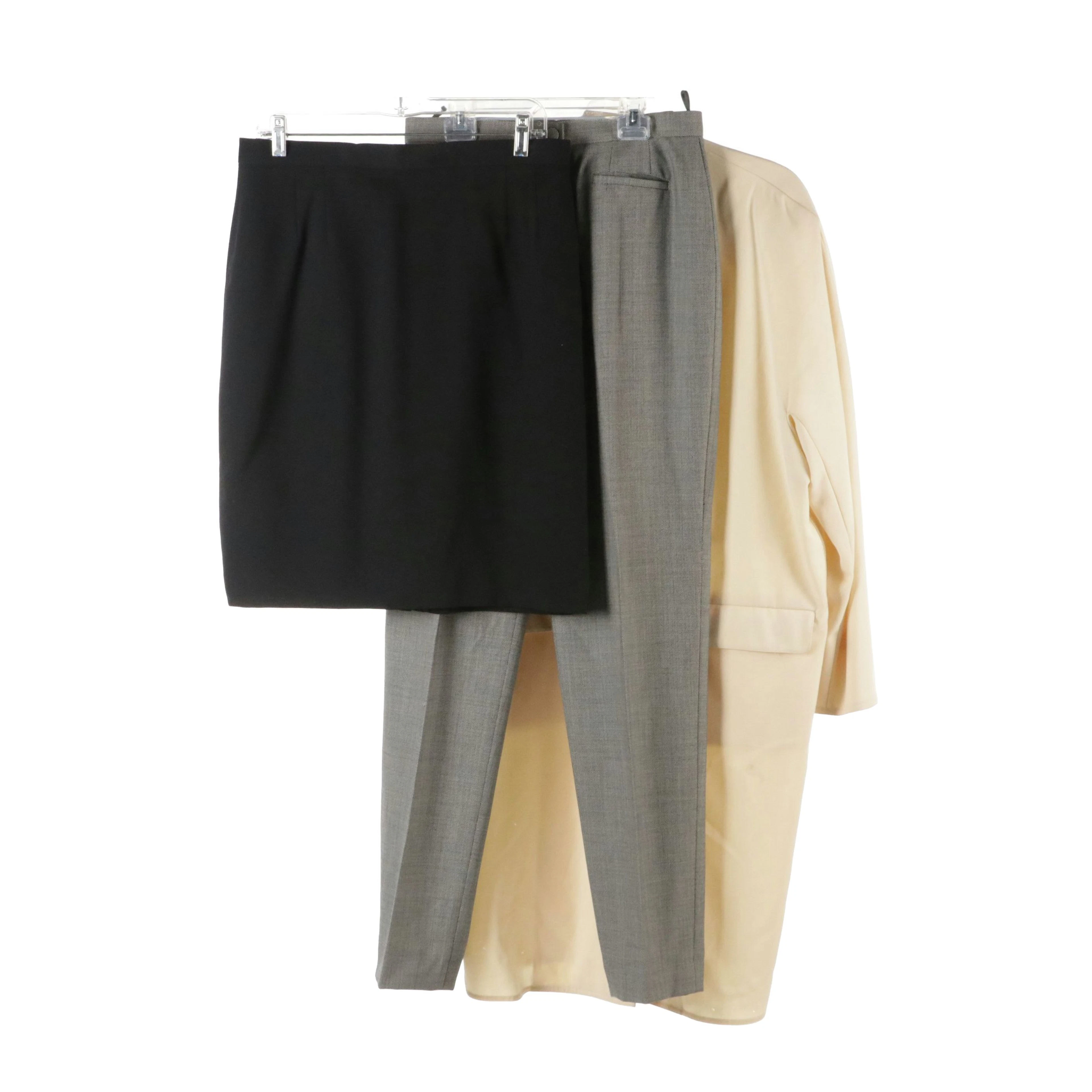 Emanuel Ungaro Black Wool Pencil Skirt, Ines de la Fressange Trousers & More