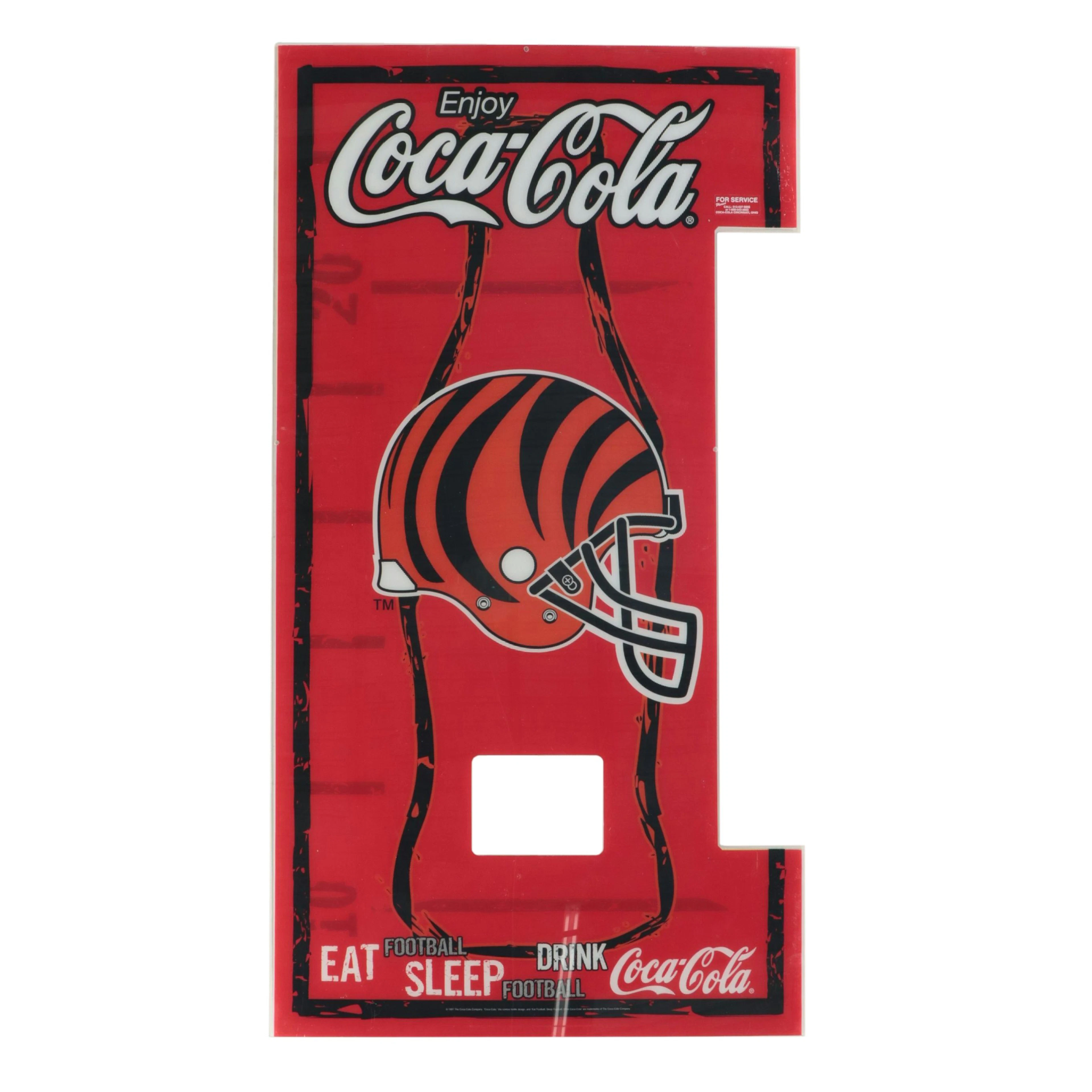 Coca-Cola Cincinnati Bengals "Eat Sleep Drink Football" Vending Machine Panel
