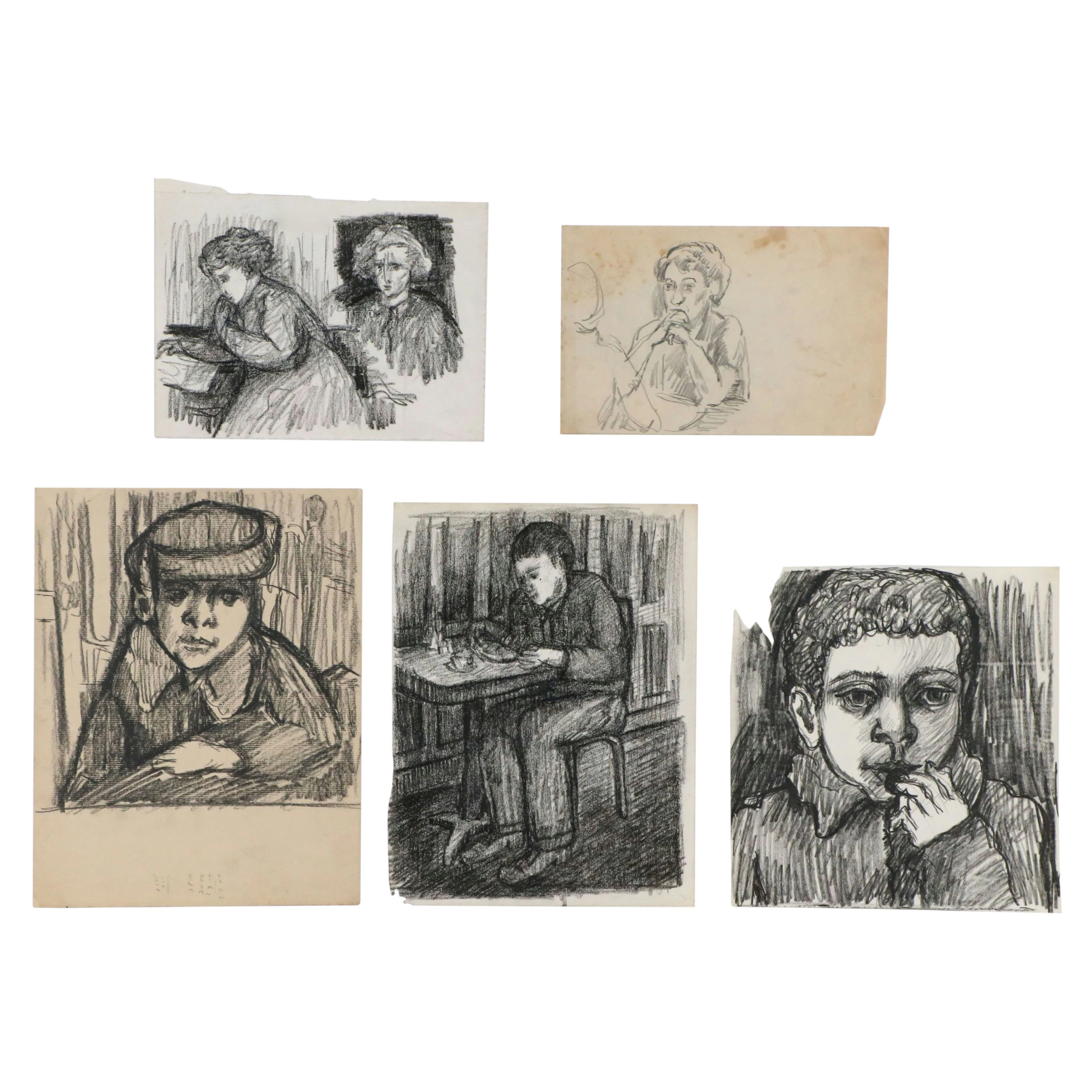 Achillo “Achi” Sullo Charcoal, Pastel, and Graphite Drawings of Figure Studies