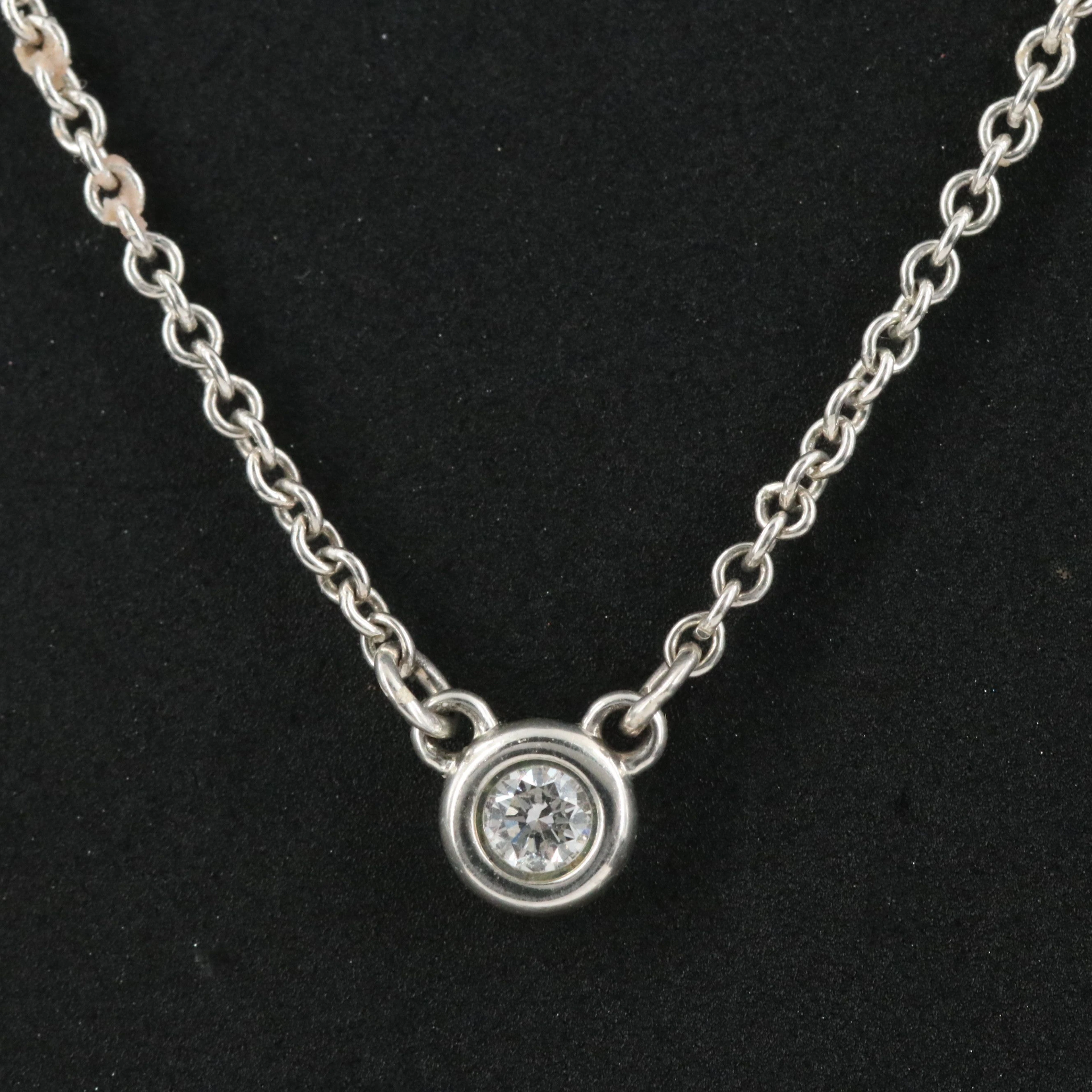 Elsa Peretti for Tiffany & Co. Sterling Diamond Solitaire Necklace