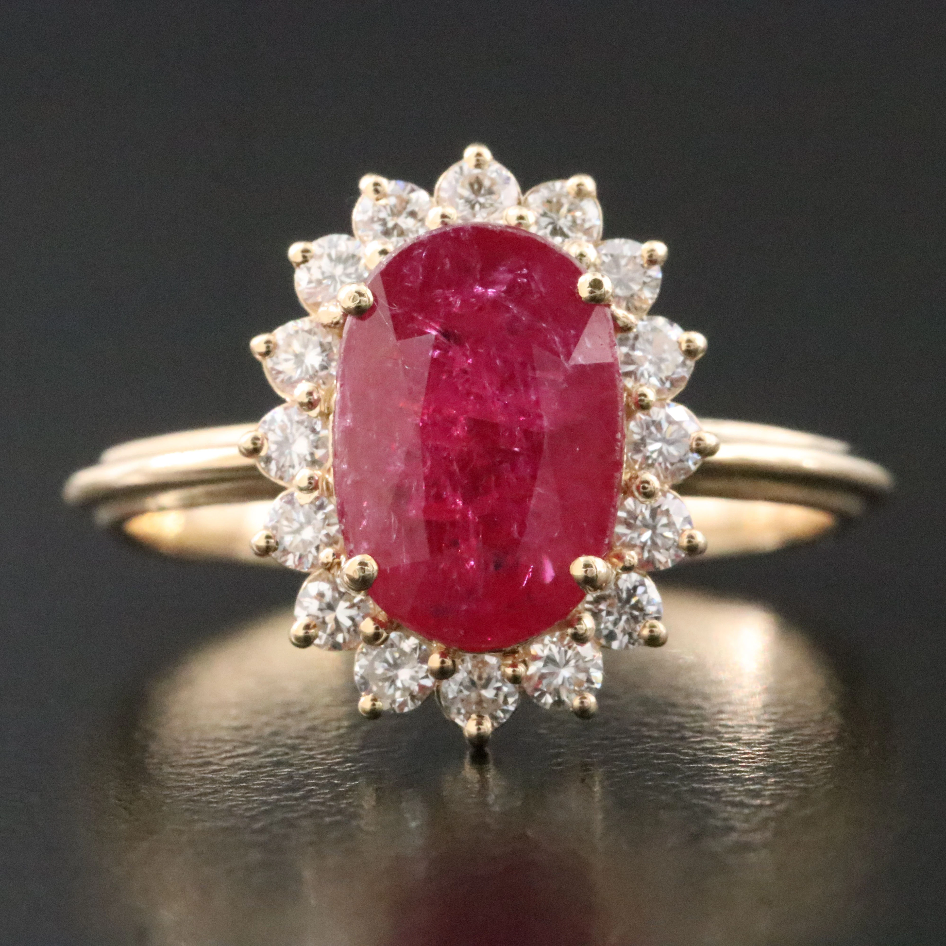 14K 1.98 CT No Heat Ruby and Diamond Ring with GIA Report