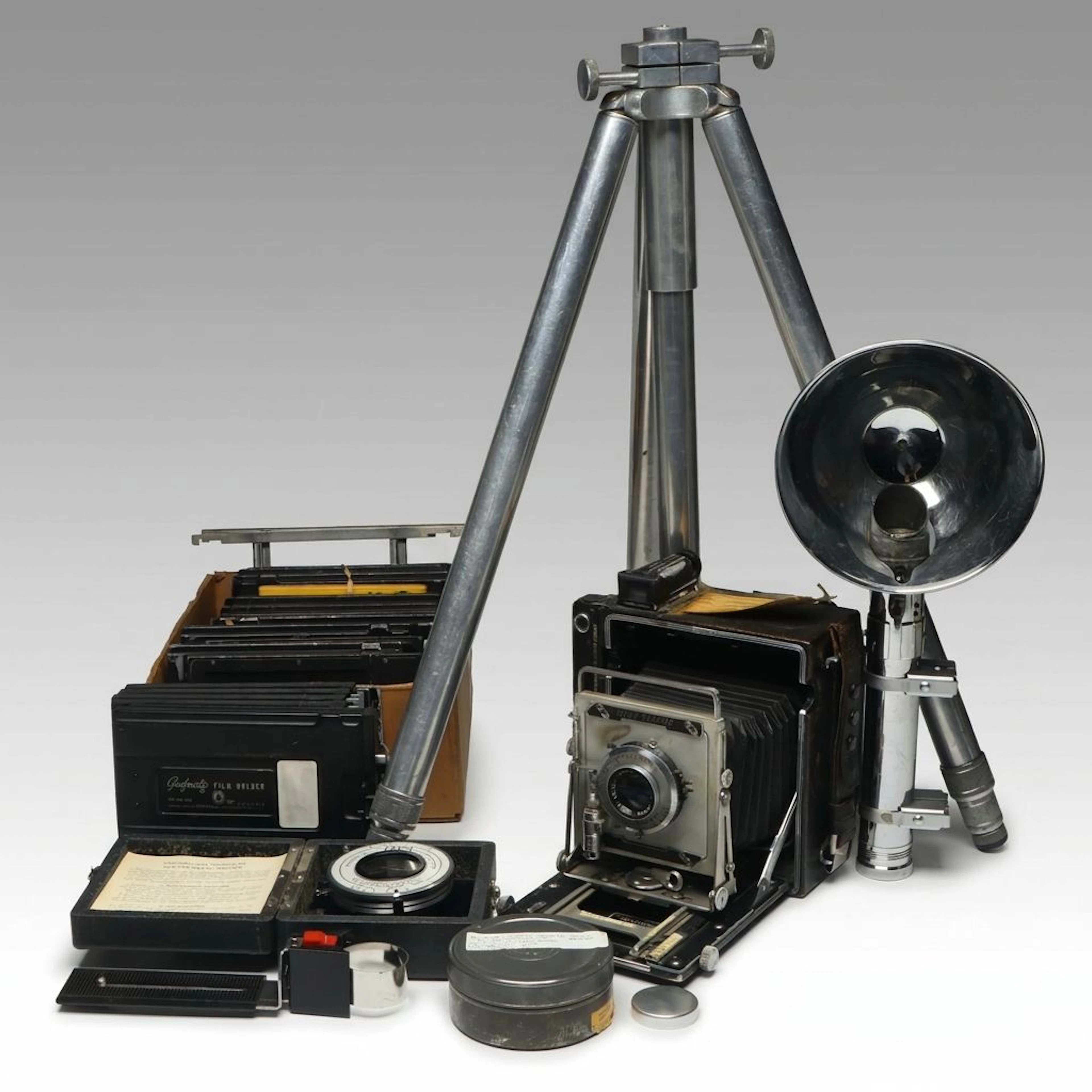 Graflex Speed Graphic Large-Format Press Camera with Camera Accessories