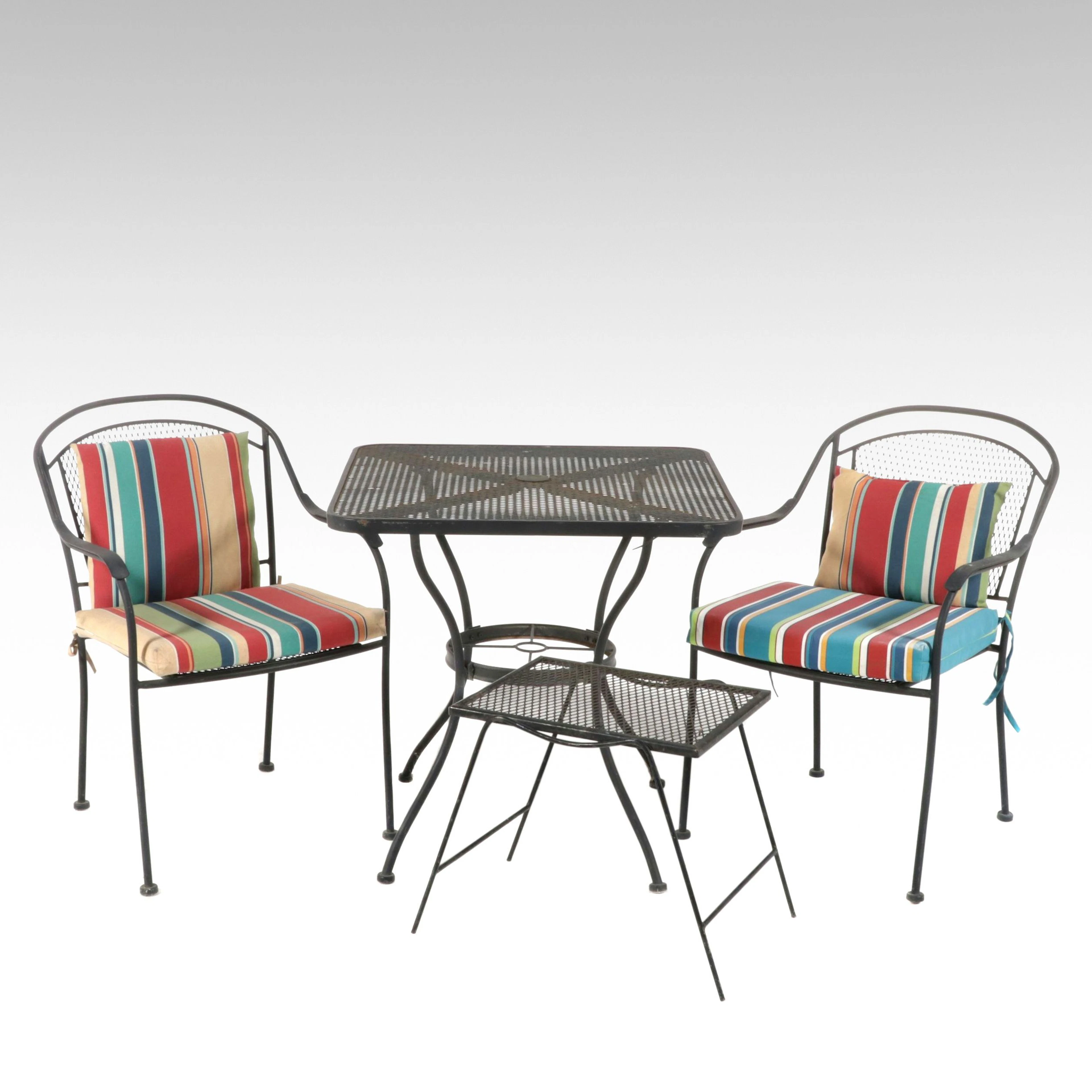 Wrought Iron Patio Dining Set with Accent Table