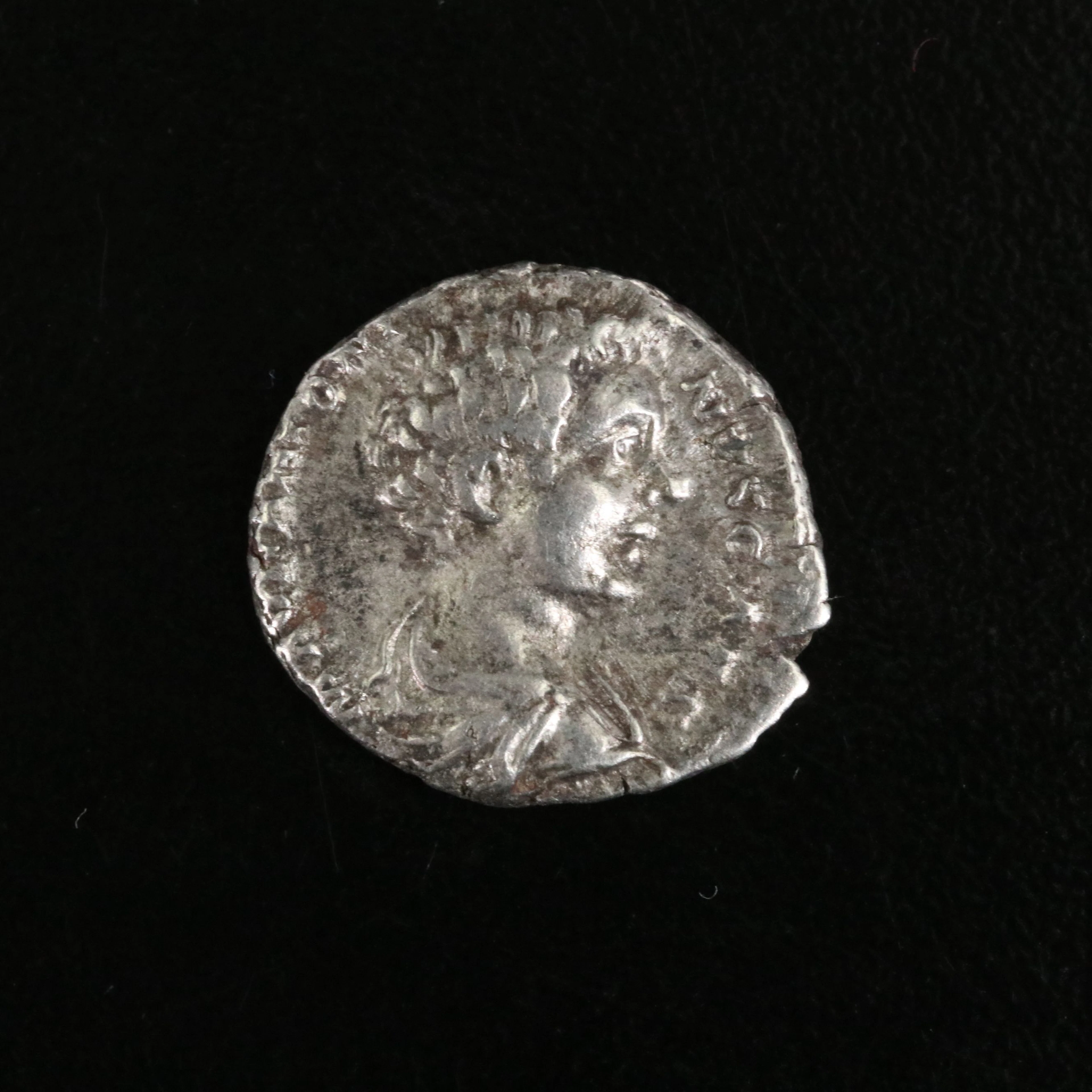 Ancient Roman Imperial AR Denarius Coin of Geta, ca. 198 A.D.