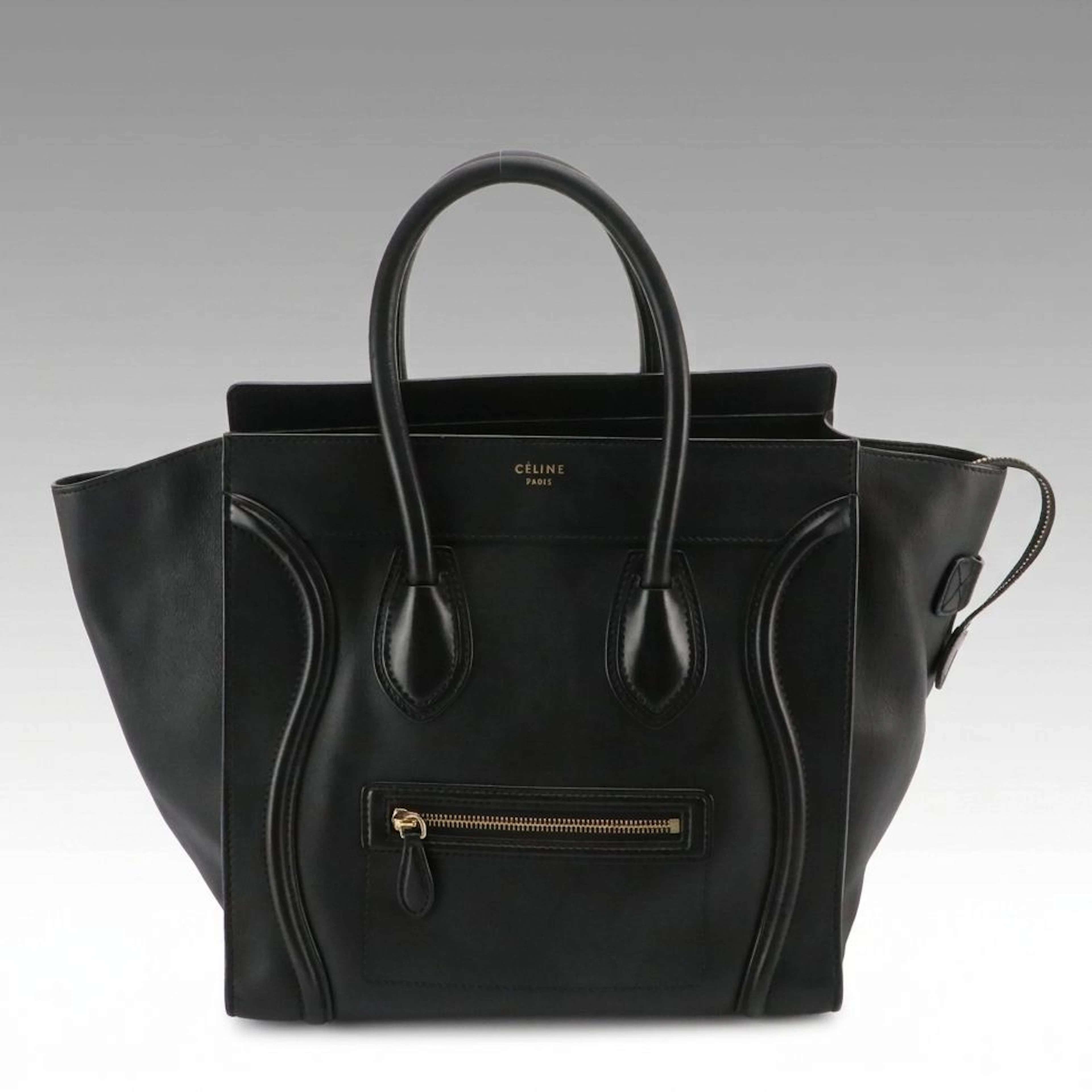 Céline Mini Luggage Tote Bag in Black Calfskin Leather