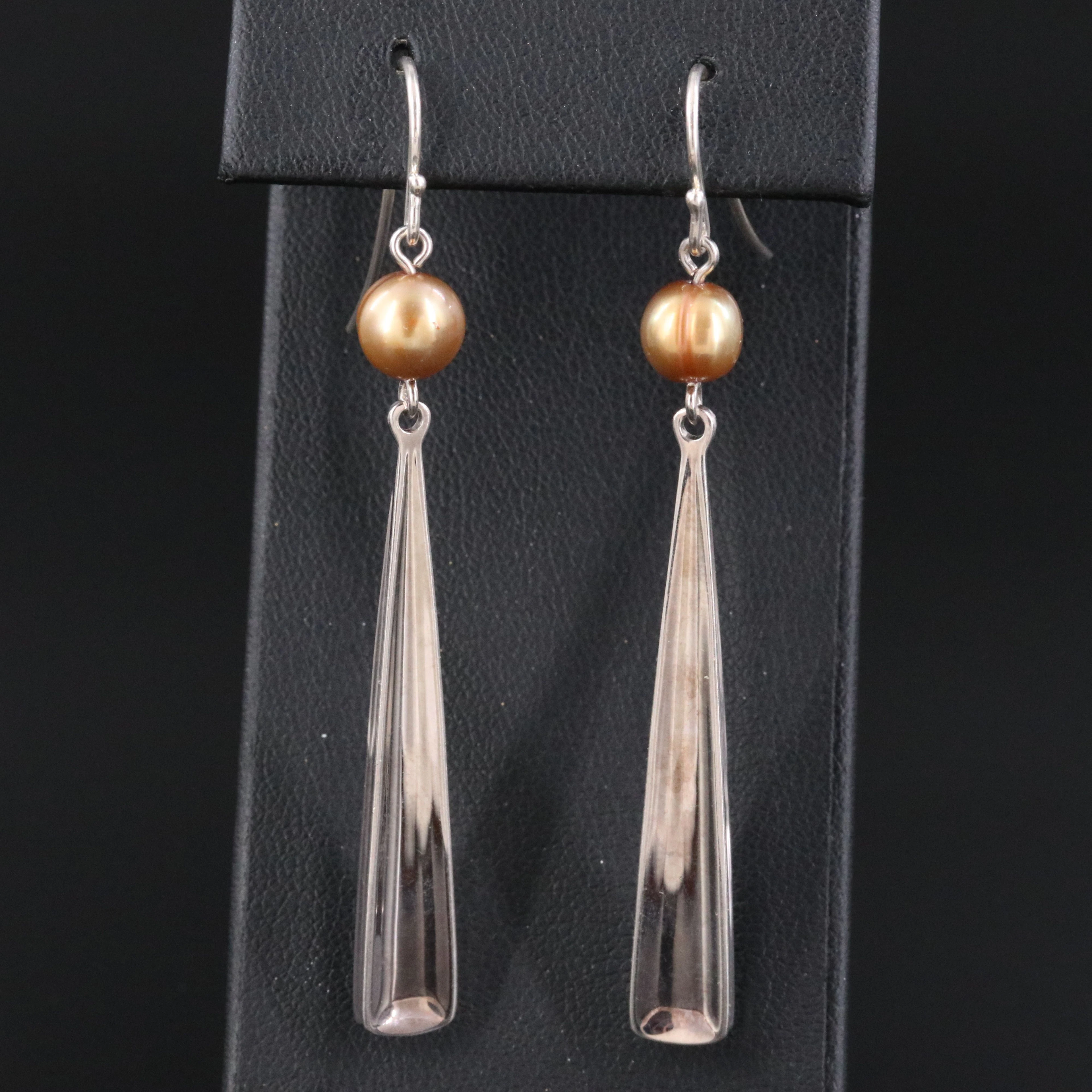 Robert Lee Morris Studio Sterling Pearl Pendant Earrings