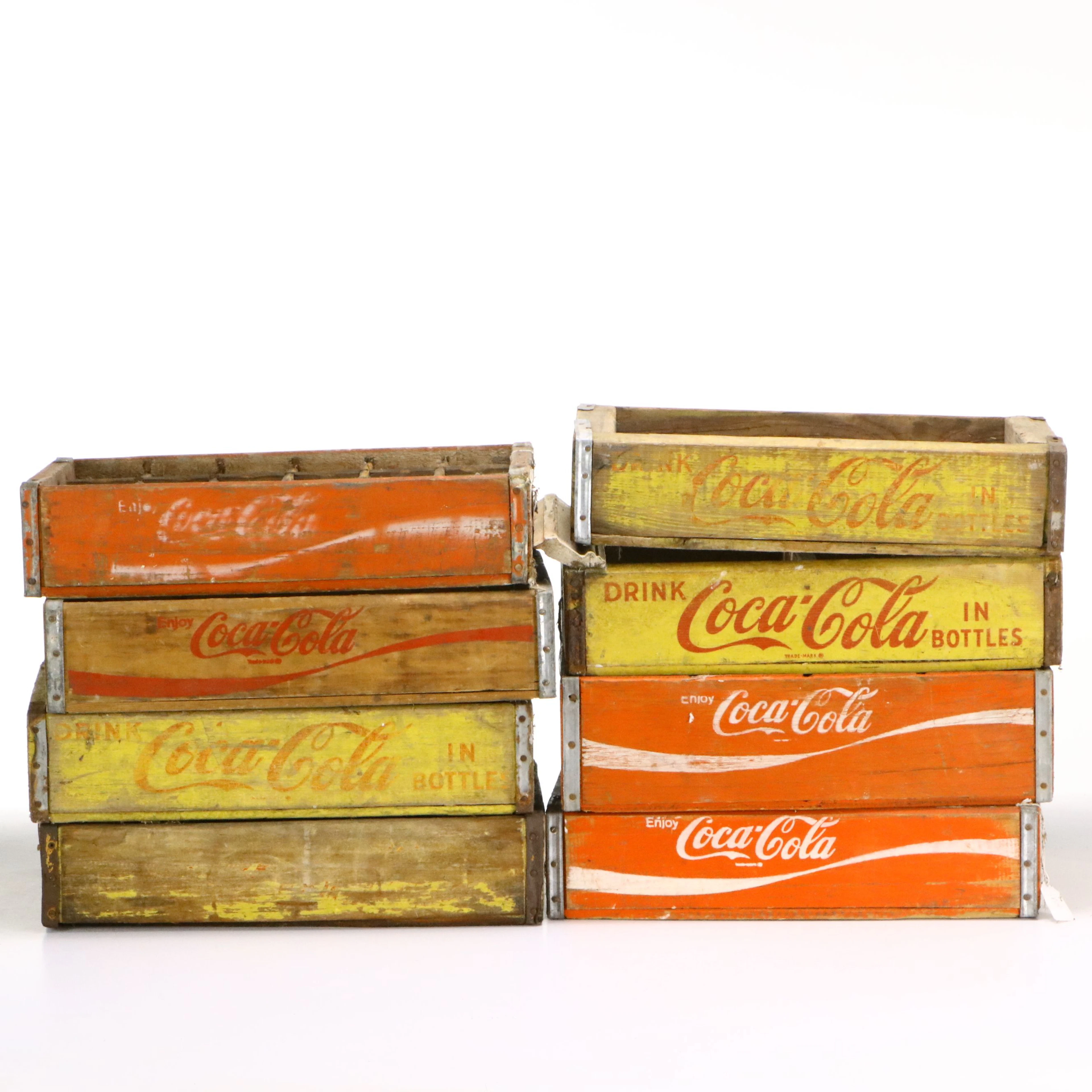 Coca-Cola Wooden Soda Advertising Crate, Mid-20th Century