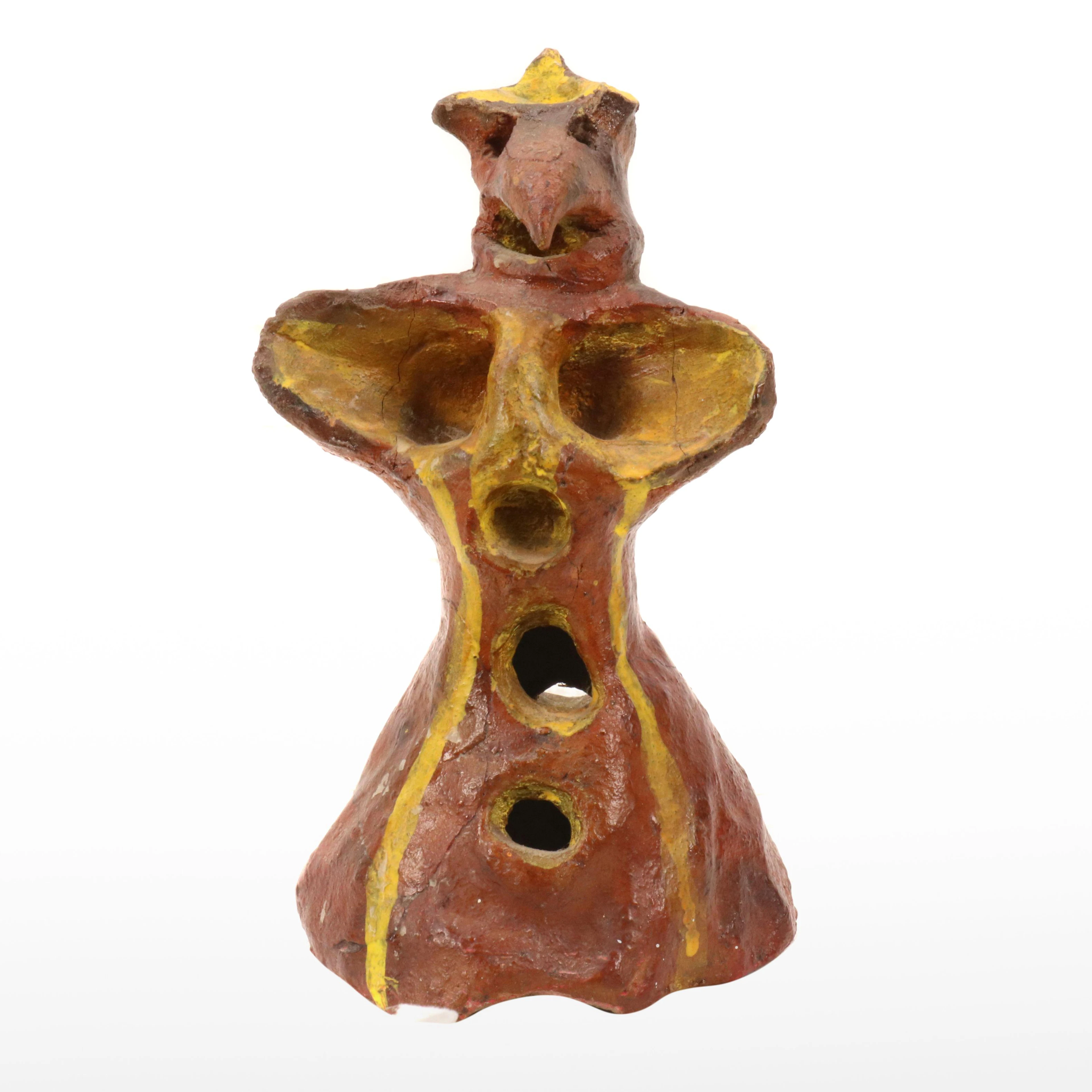 Nikolay "Kuk" Manuylov Surrealist Hand-Painted Clay Sculpture
